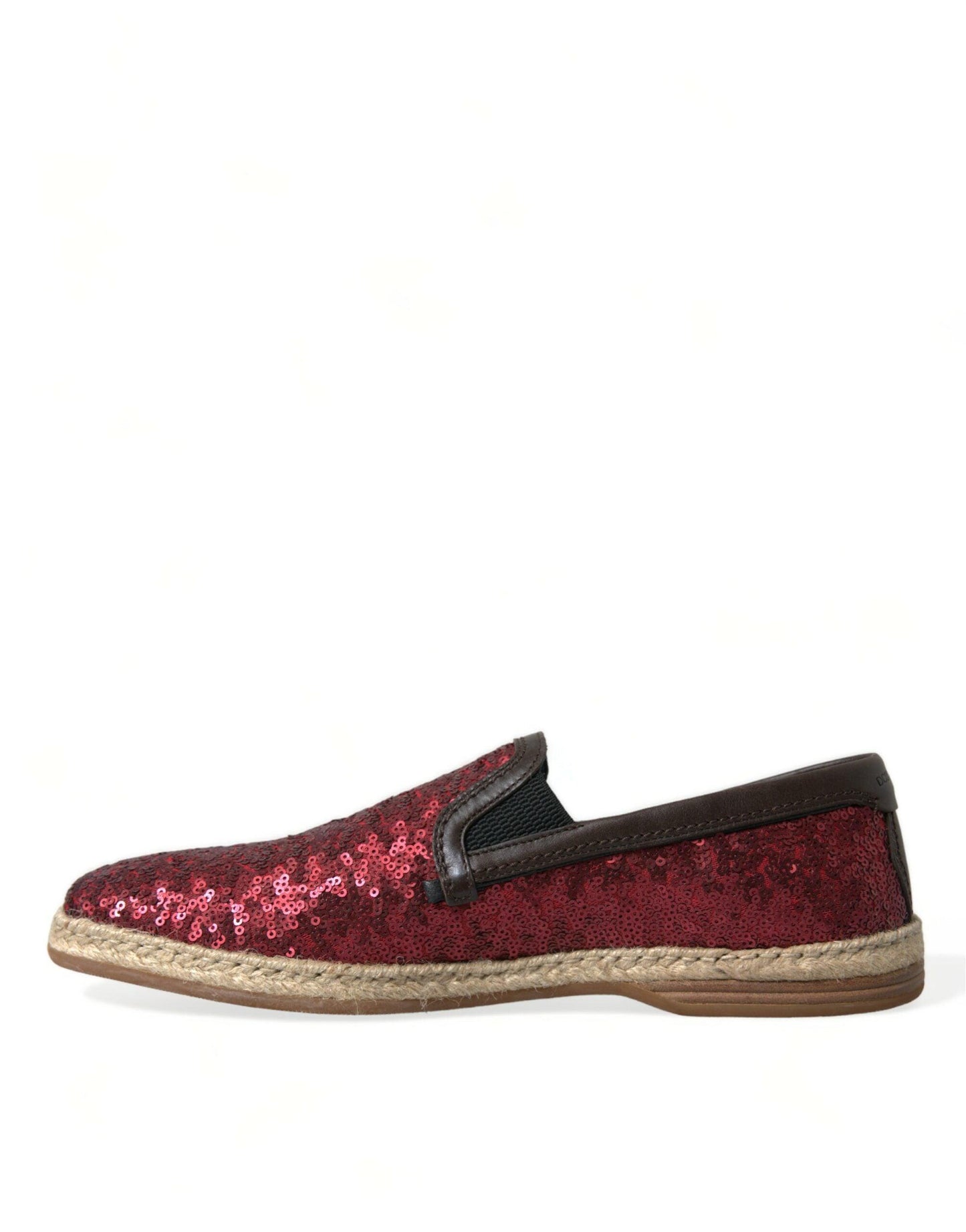 Dolce & Gabbana Red Sequined Leather Loafers - Arichezz.store