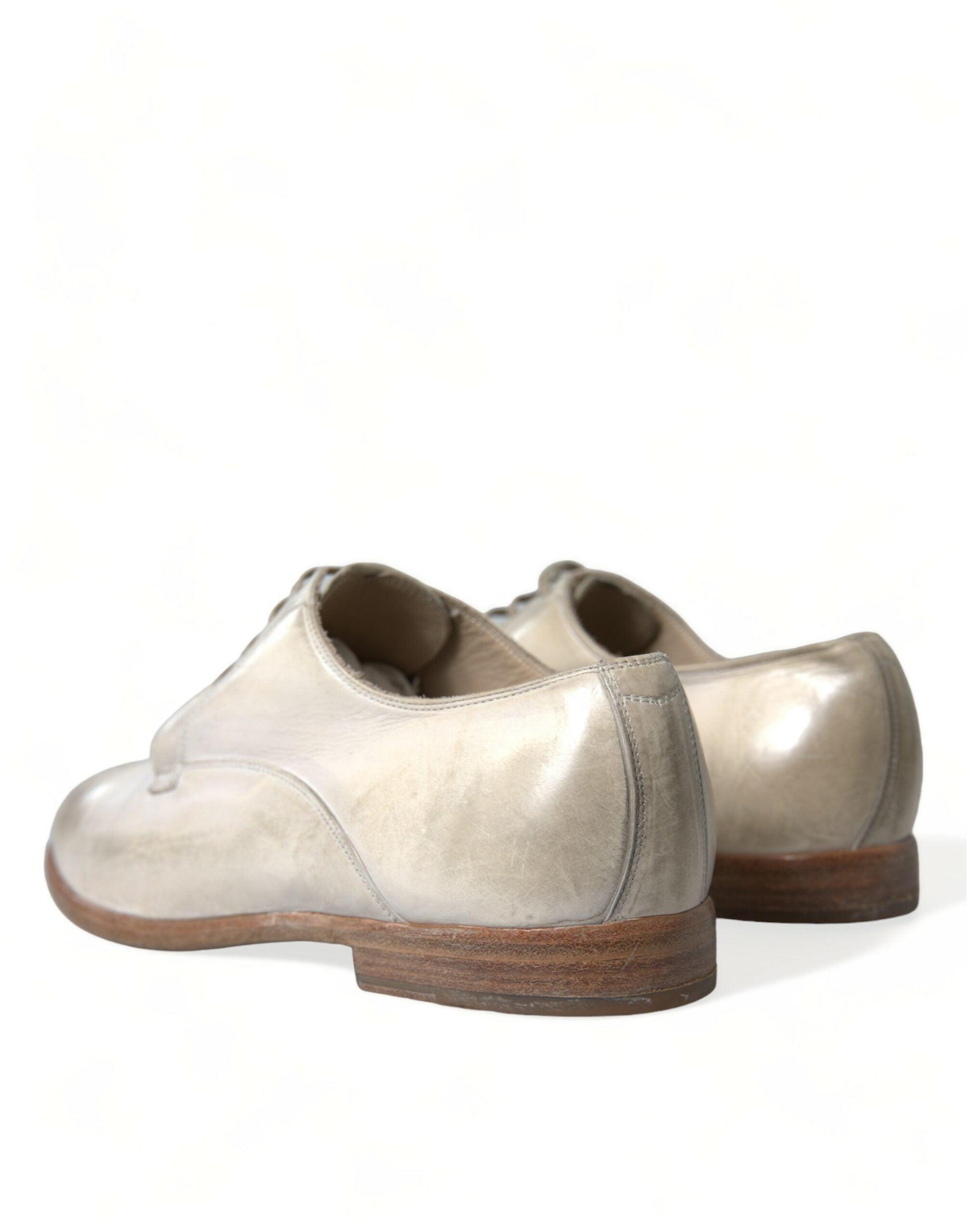 Dolce & Gabbana Elegant White Calfskin Derby Shoes - Arichezz.store