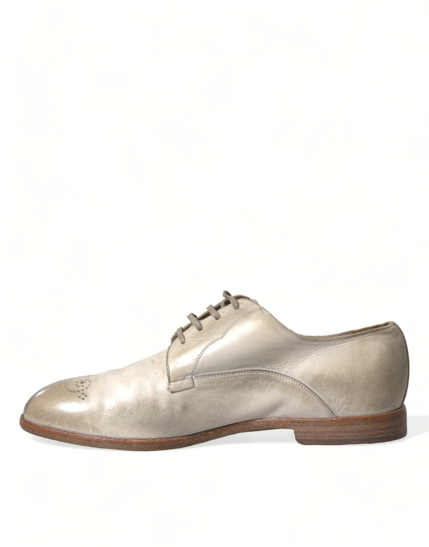 Dolce & Gabbana Elegant White Calfskin Derby Shoes - Arichezz.store