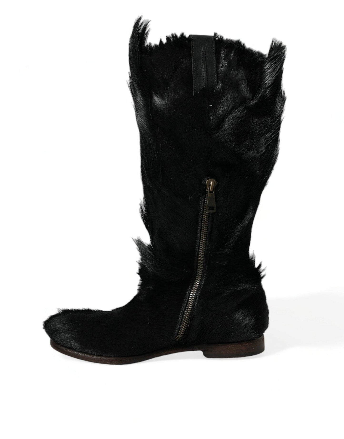 Dolce & Gabbana Opulent Gazelle Fur Mid Calf Boots - Arichezz.store