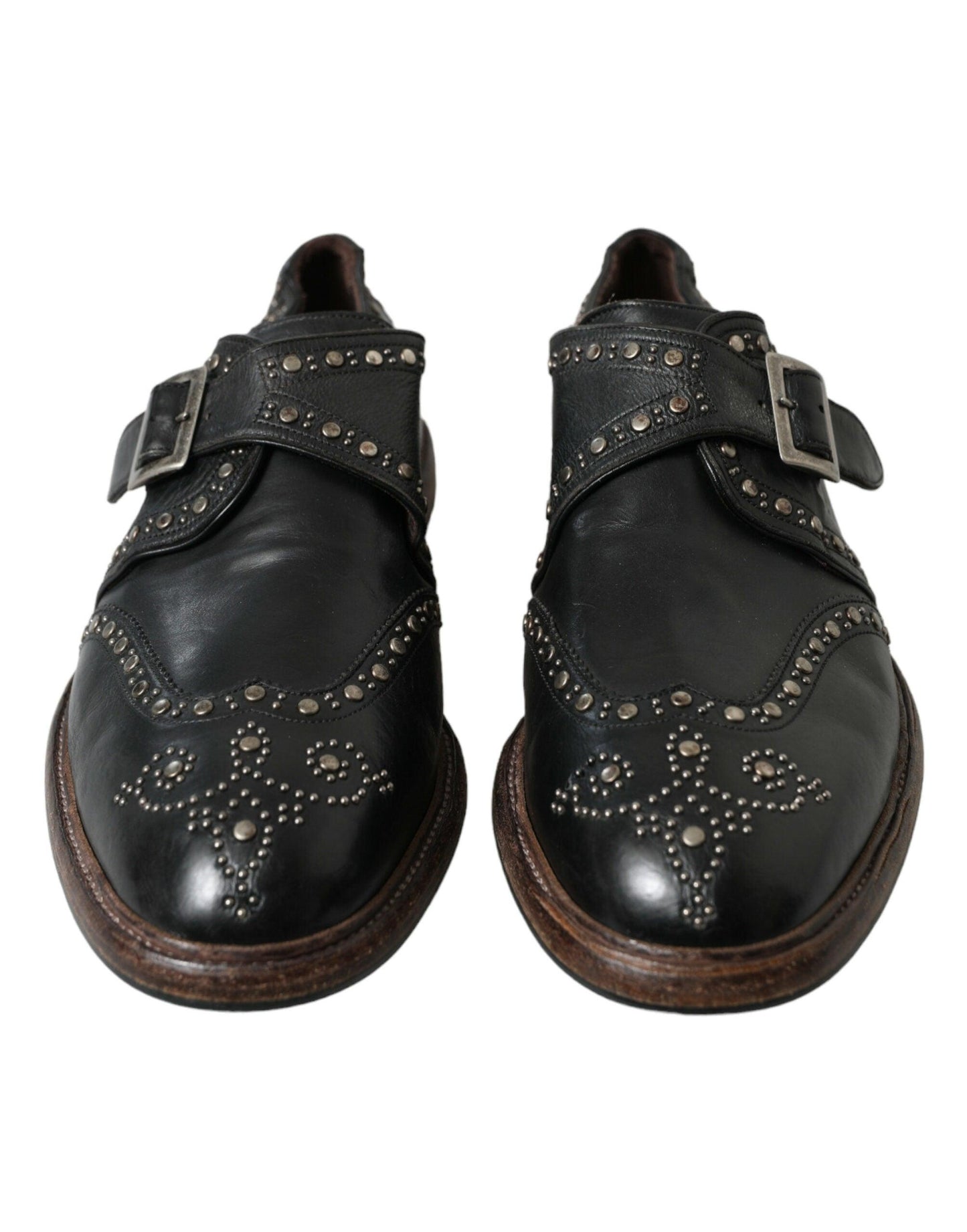 Dolce & Gabbana Elegant Calfskin Leather Monk Straps - Arichezz.store