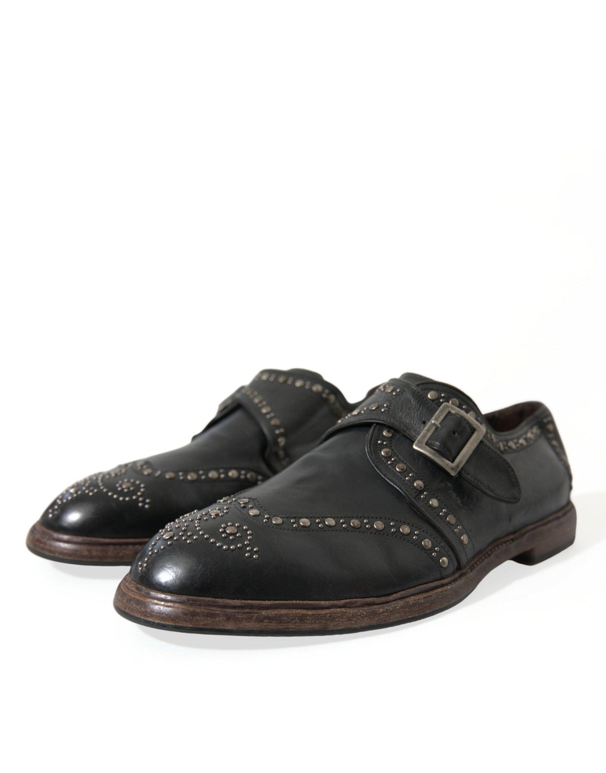 Dolce & Gabbana Elegant Calfskin Leather Monk Straps - Arichezz.store