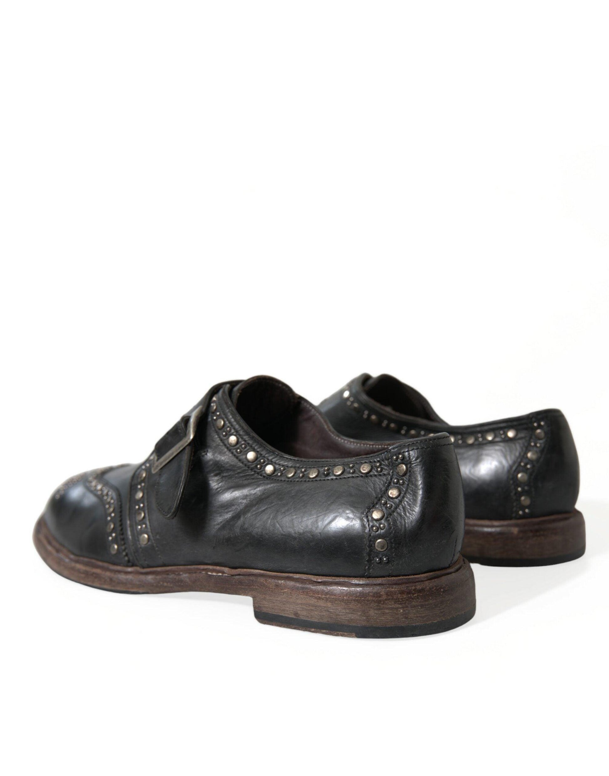 Dolce & Gabbana Elegant Calfskin Leather Monk Straps - Arichezz.store