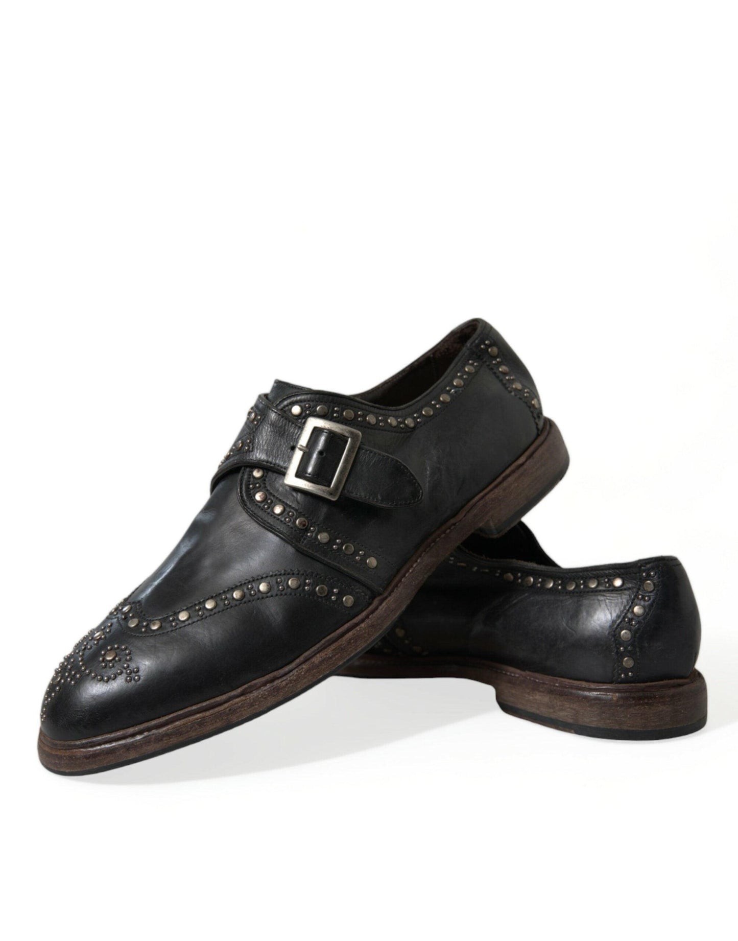 Dolce & Gabbana Elegant Calfskin Leather Monk Straps - Arichezz.store