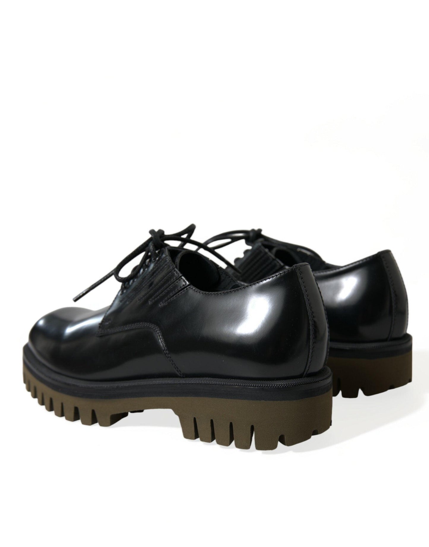 Dolce & Gabbana Elegant Black Leather Derby Dress Shoes - Arichezz.store