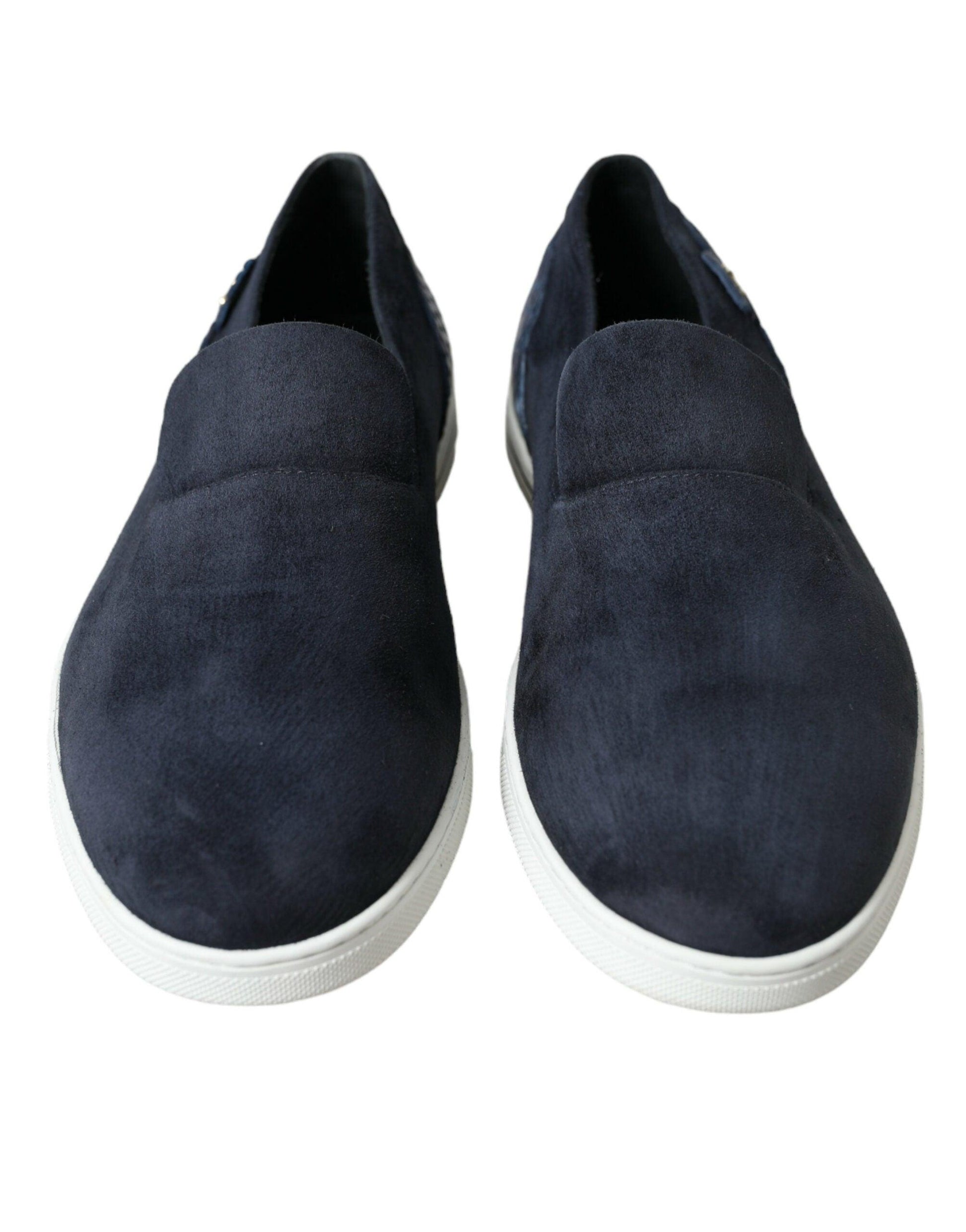 Dolce & Gabbana Elegant Blue Suede Leather Loafers - Arichezz.store