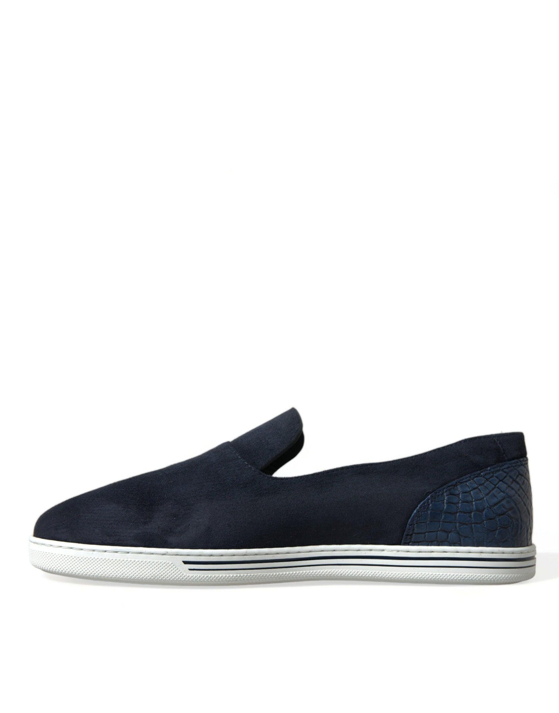 Dolce & Gabbana Elegant Blue Suede Leather Loafers - Arichezz.store