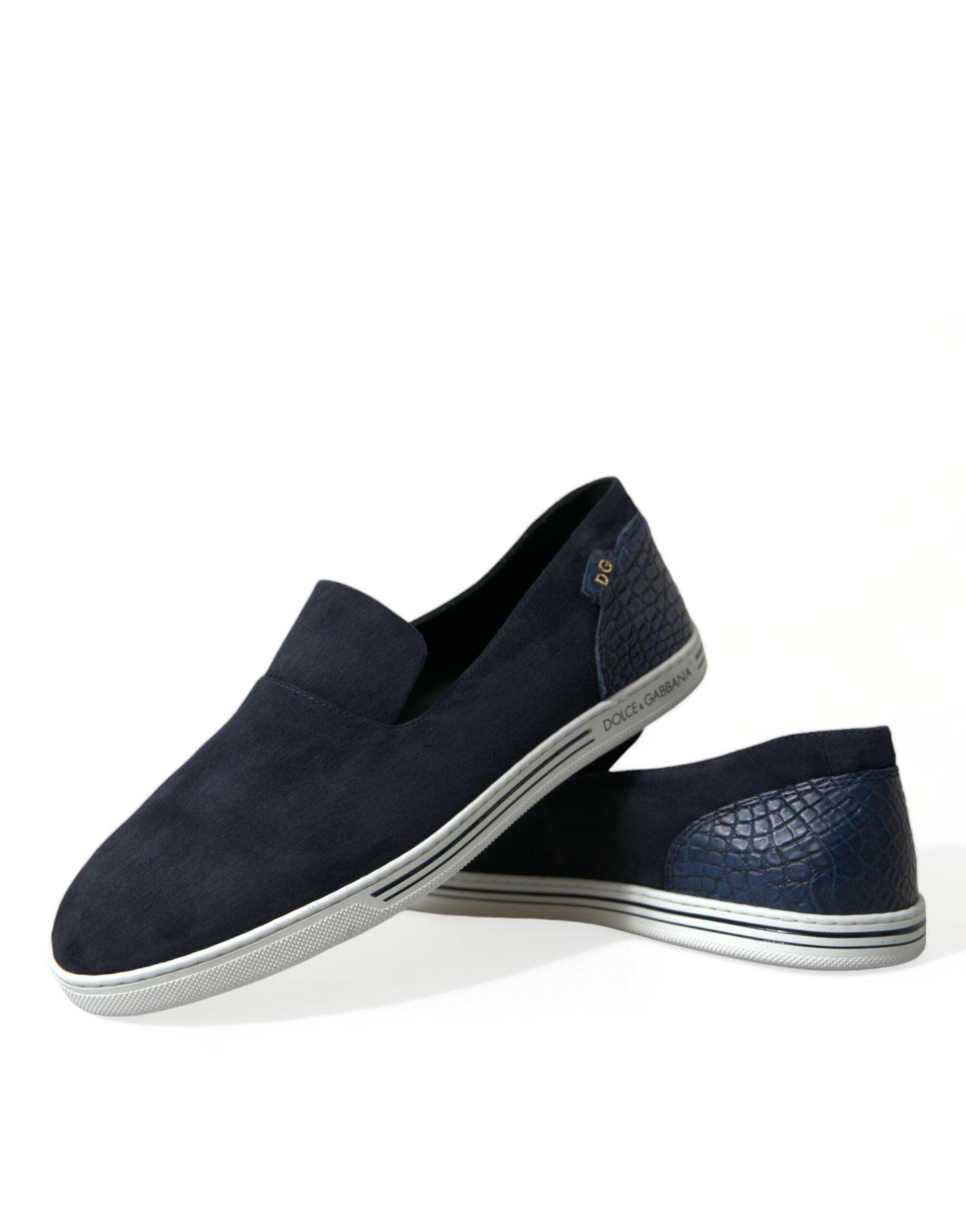 Dolce & Gabbana Elegant Blue Suede Leather Loafers - Arichezz.store