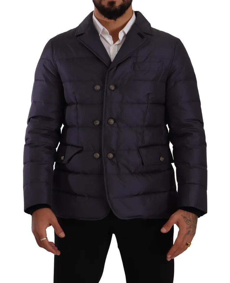 Dolce & Gabbana Elegant Dark Blue Silk Blend Jacket - Arichezz.store