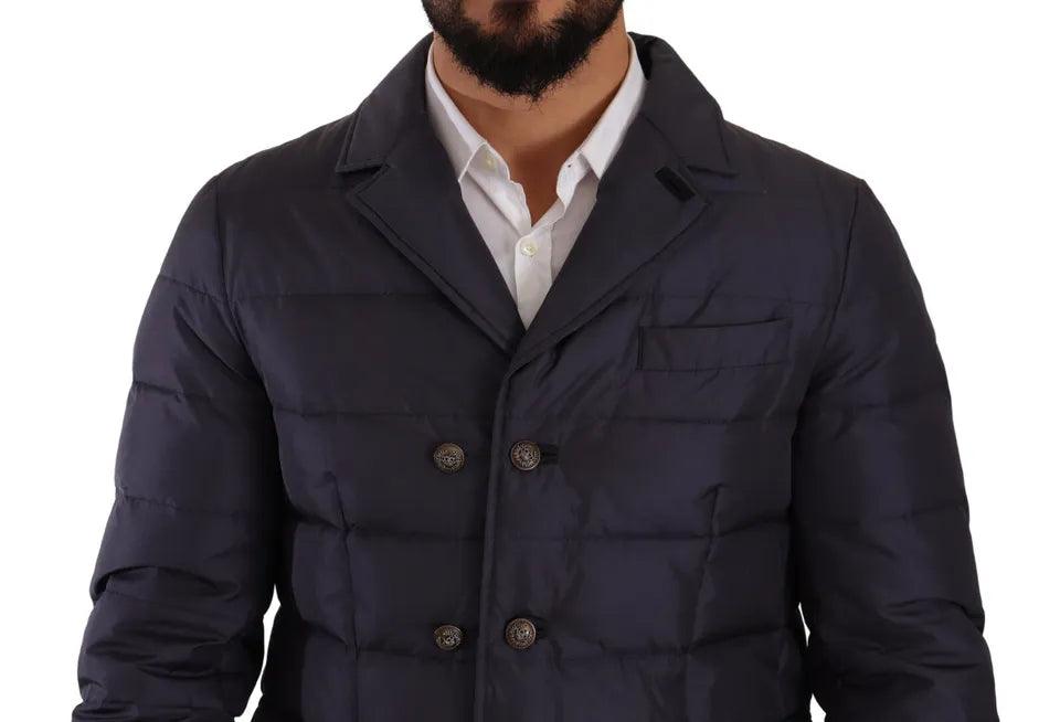 Dolce & Gabbana Elegant Dark Blue Silk Blend Jacket - Arichezz.store