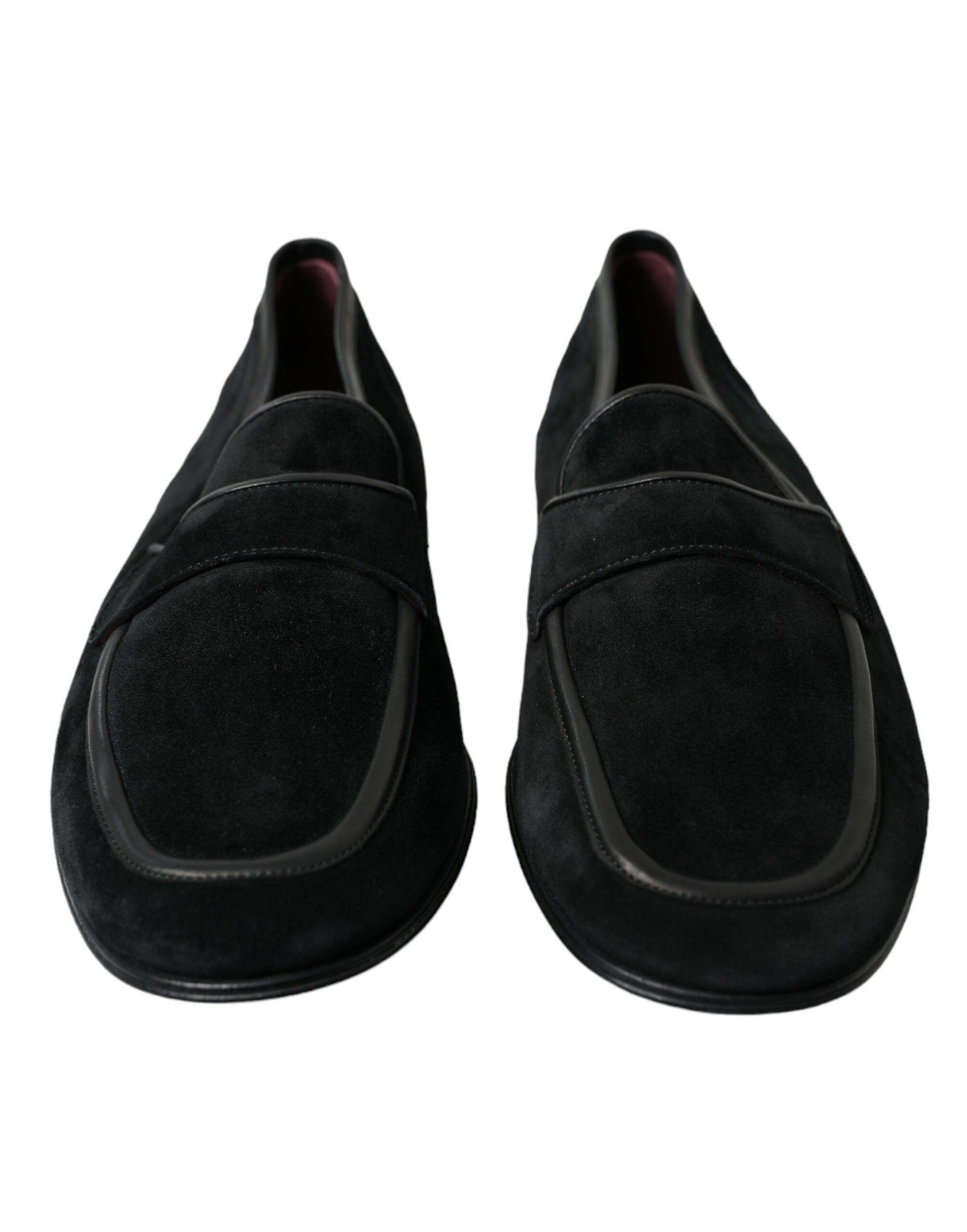 Dolce & Gabbana Elegant Velvet Black Loafers for Men - Arichezz.store