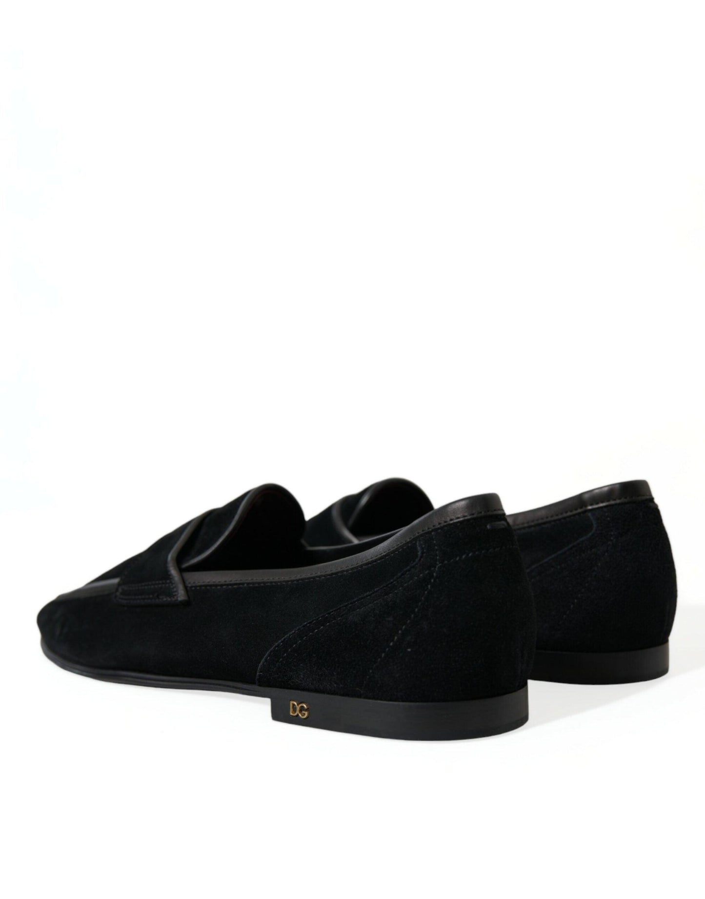 Dolce & Gabbana Elegant Velvet Black Loafers for Men - Arichezz.store