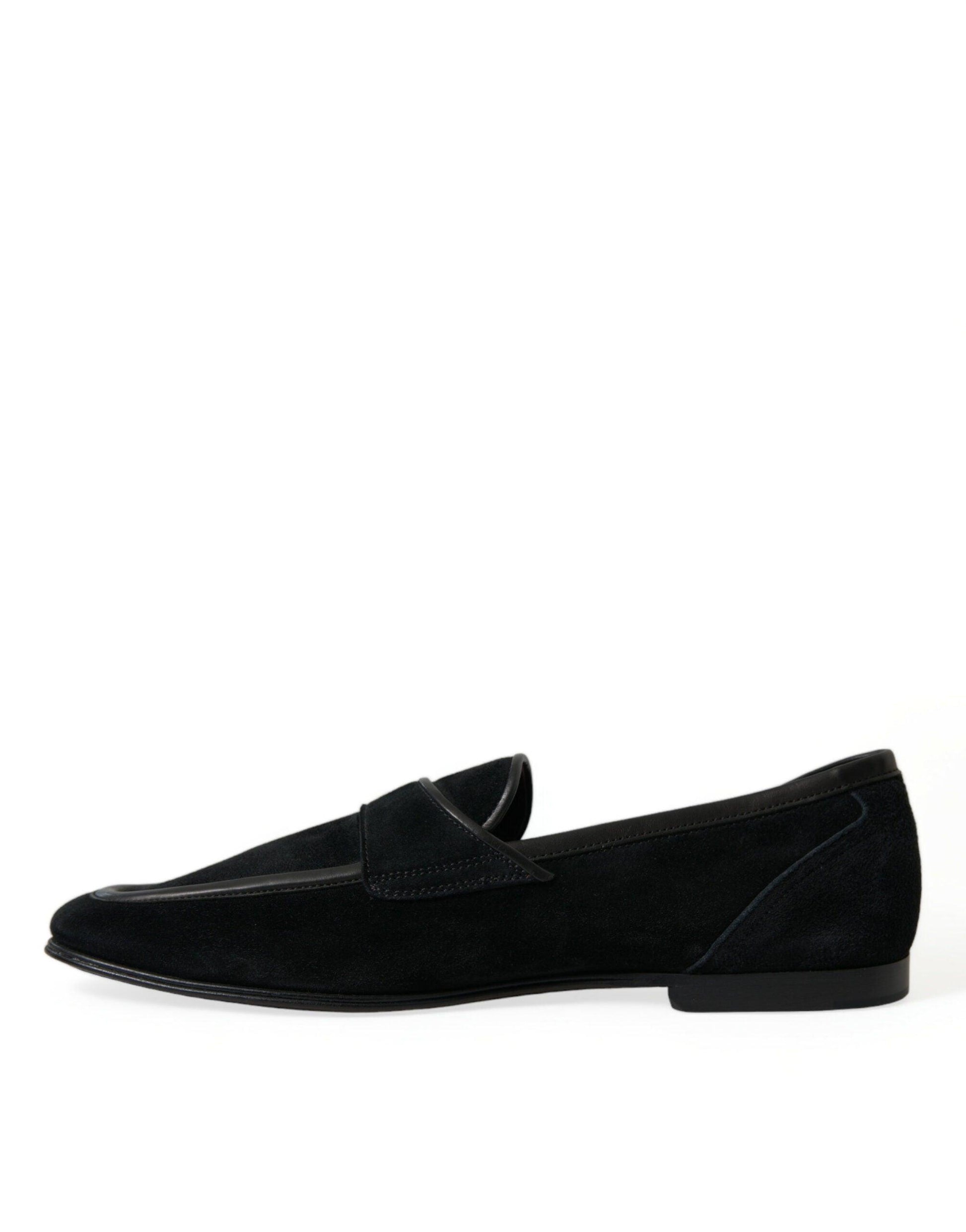 Dolce & Gabbana Elegant Velvet Black Loafers for Men - Arichezz.store