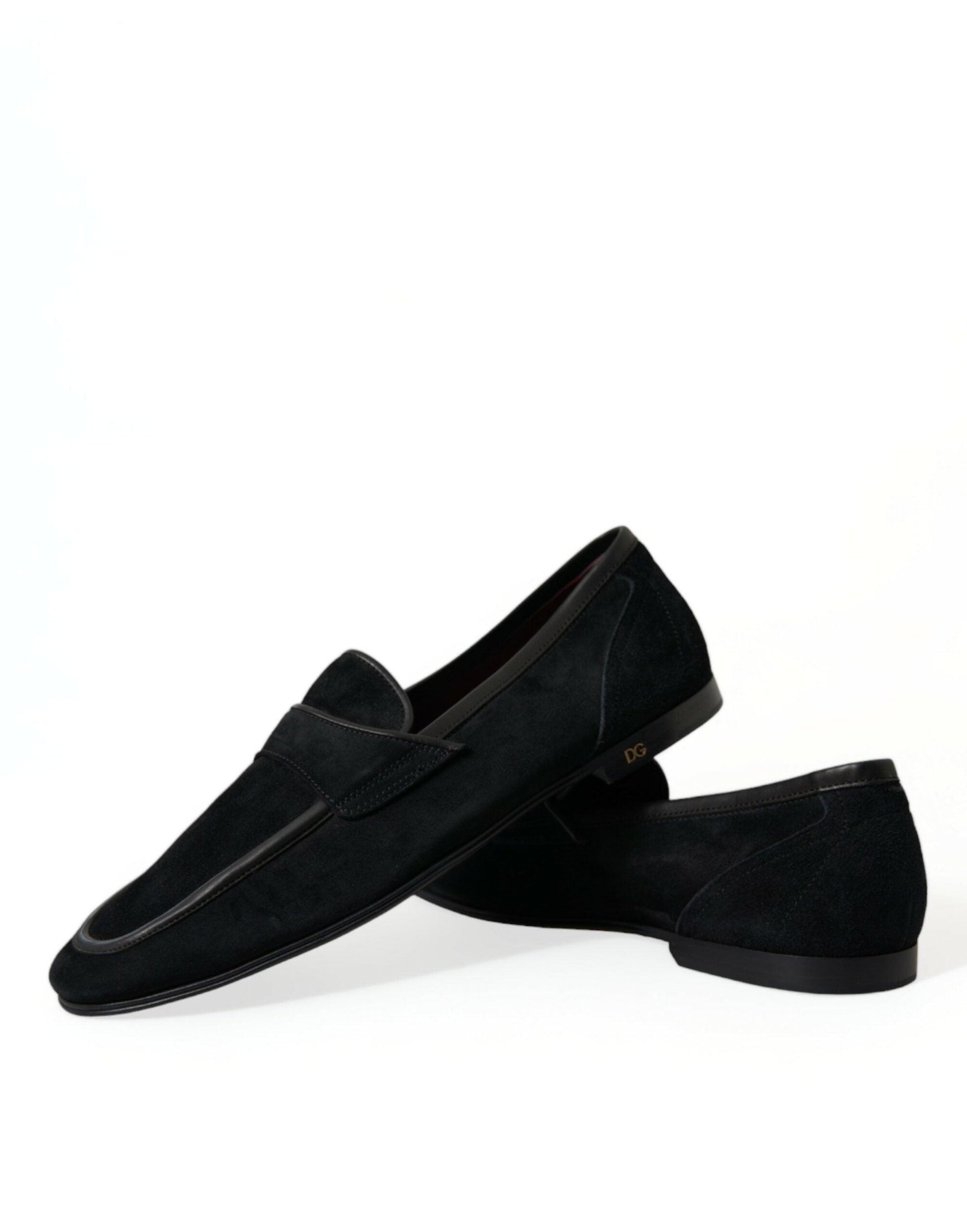 Dolce & Gabbana Elegant Velvet Black Loafers for Men - Arichezz.store