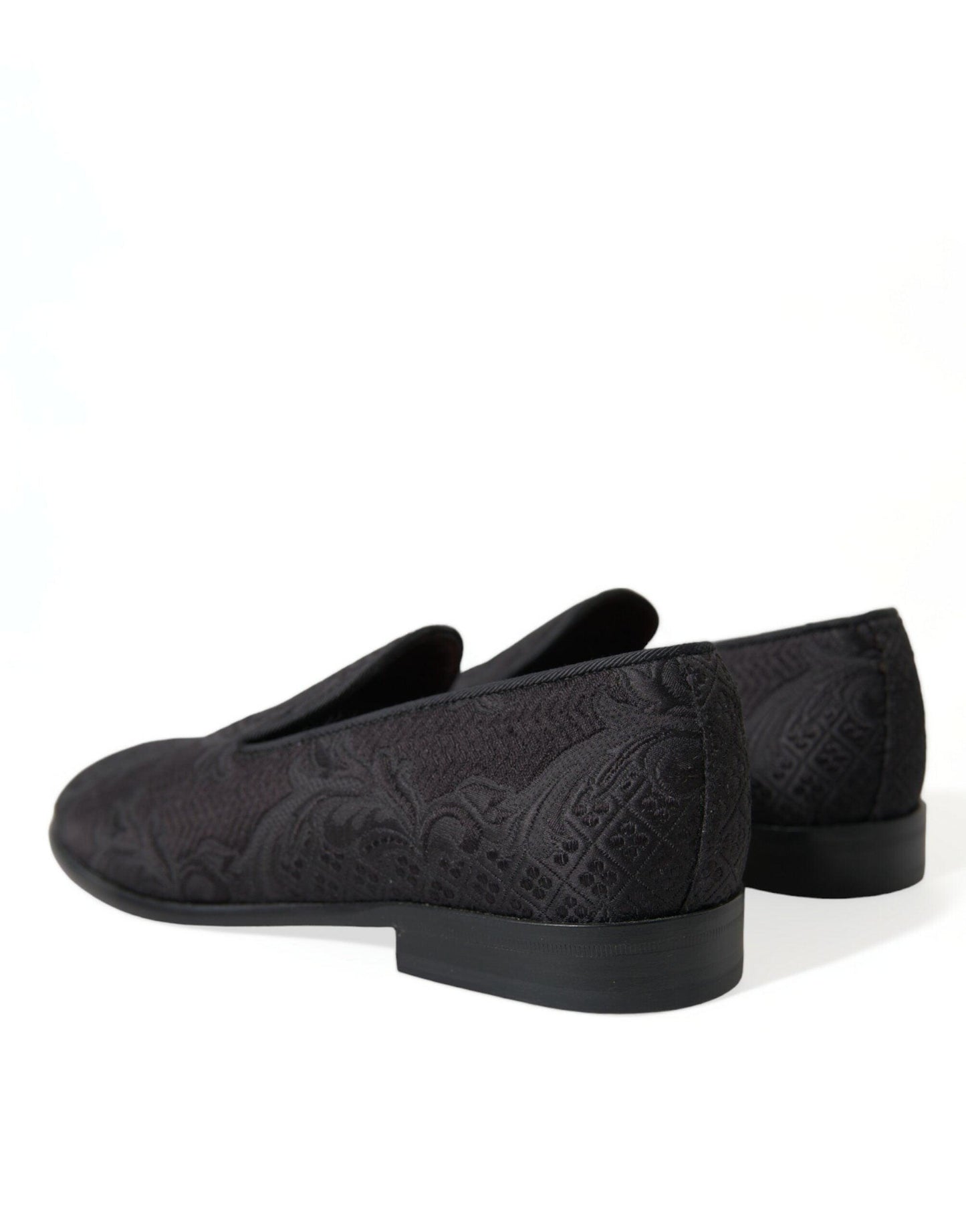 Dolce & Gabbana Elegant Black Brocade Dress Loafers - Arichezz.store