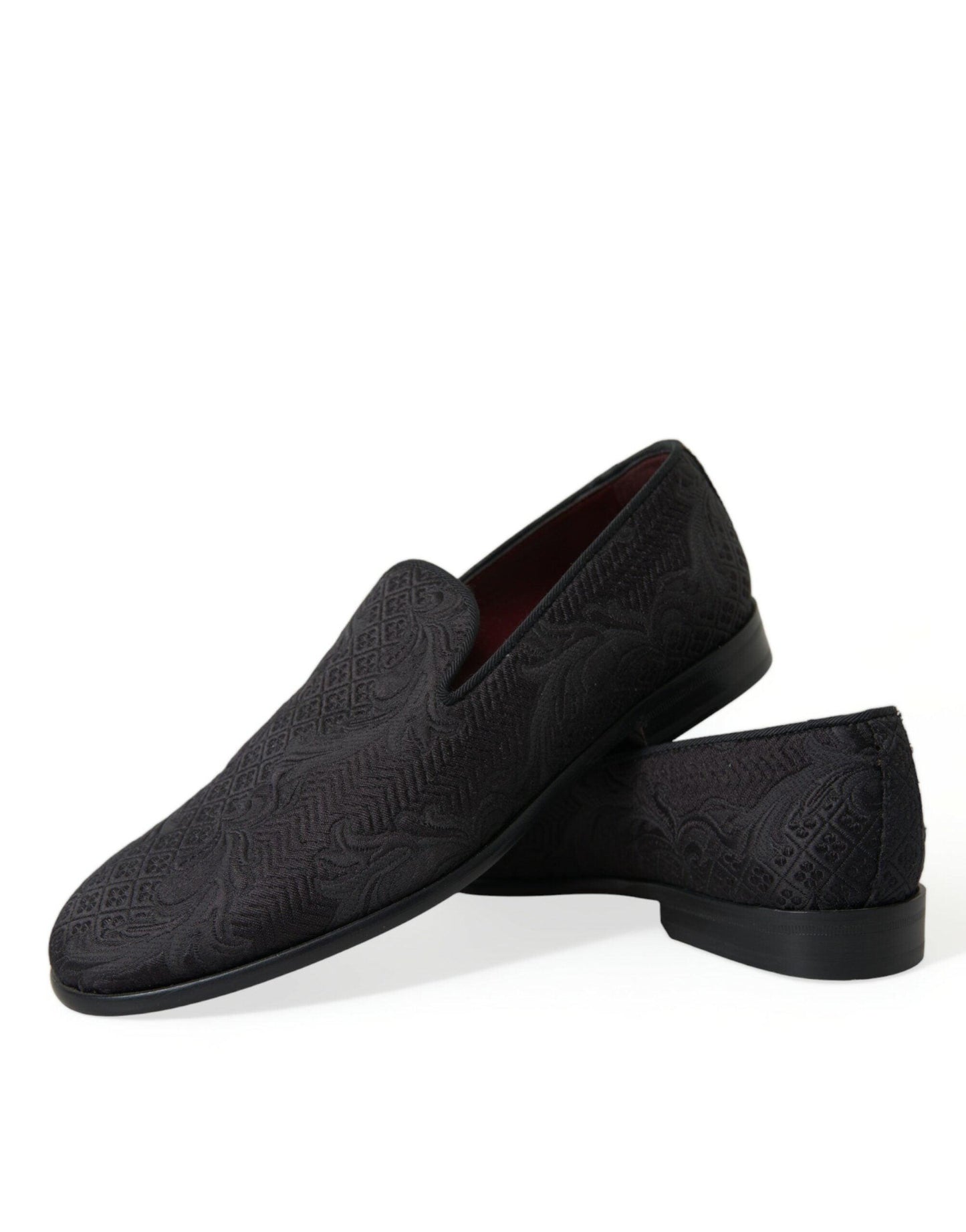 Dolce & Gabbana Elegant Black Brocade Dress Loafers - Arichezz.store