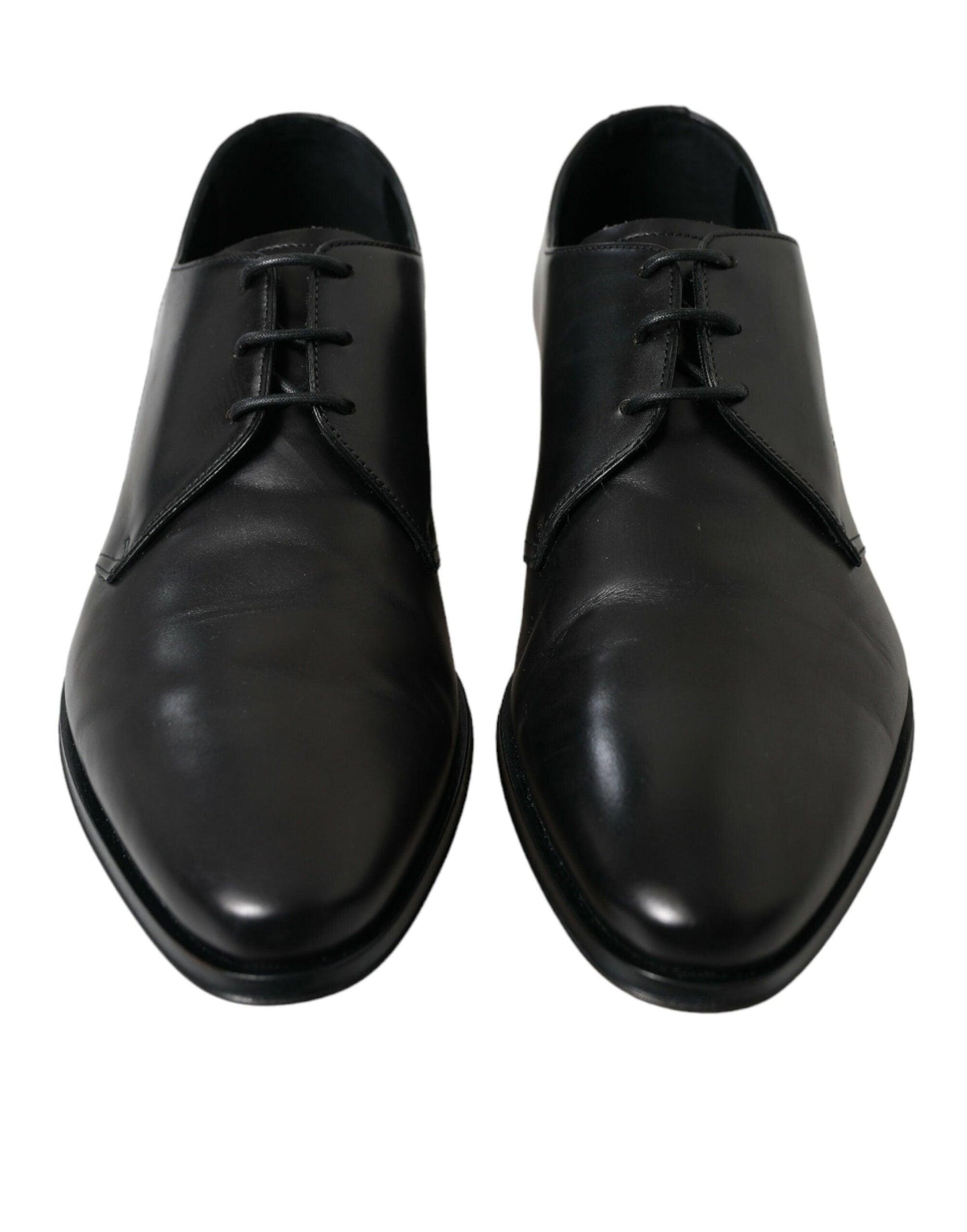 Dolce & Gabbana Elegant Black Leather Derby Dress Shoes - Arichezz.store