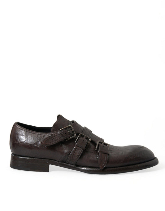 Dolce & Gabbana Elegant Triple Buckle Leather Dress Shoes - Arichezz.store