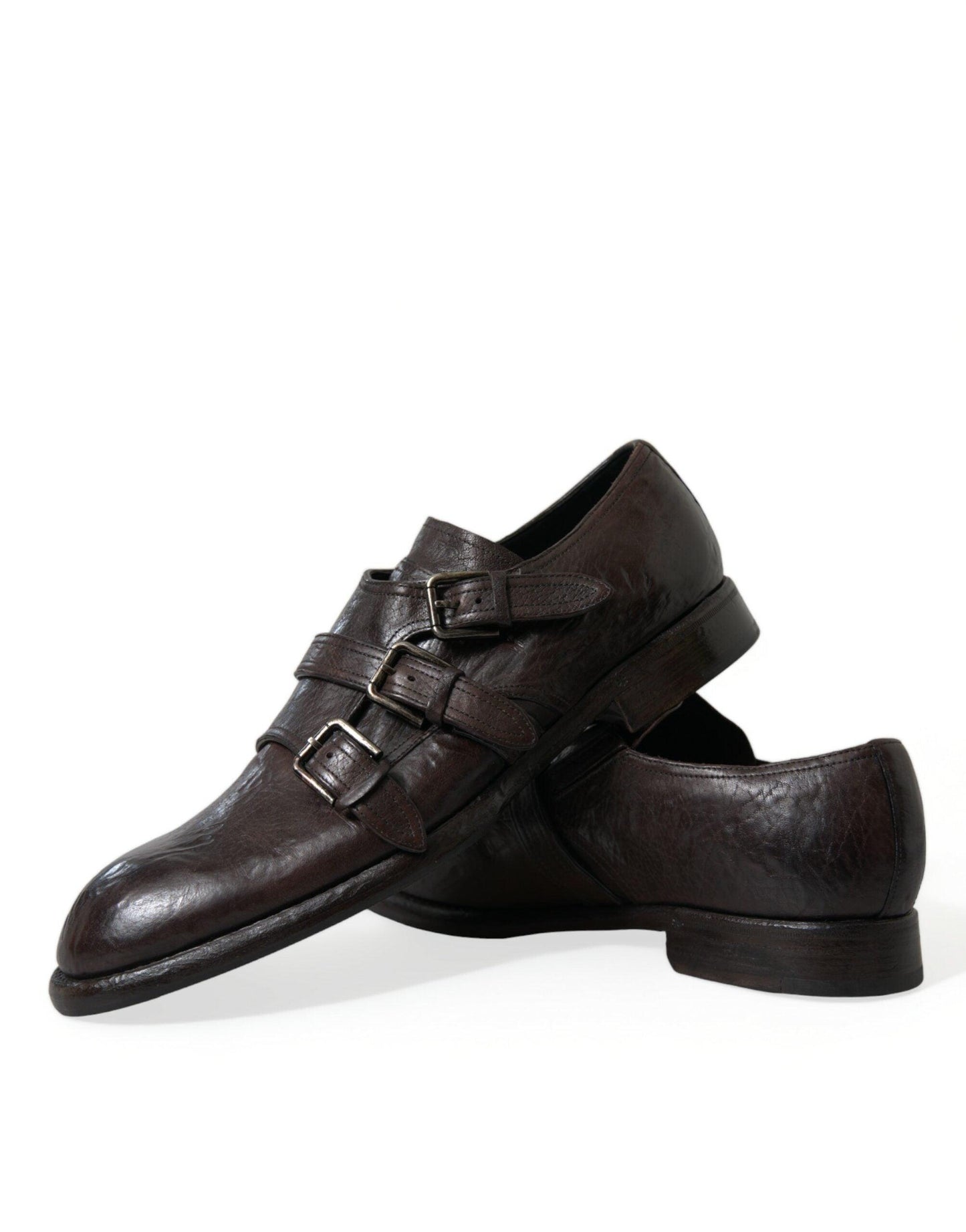 Dolce & Gabbana Elegant Triple Buckle Leather Dress Shoes - Arichezz.store