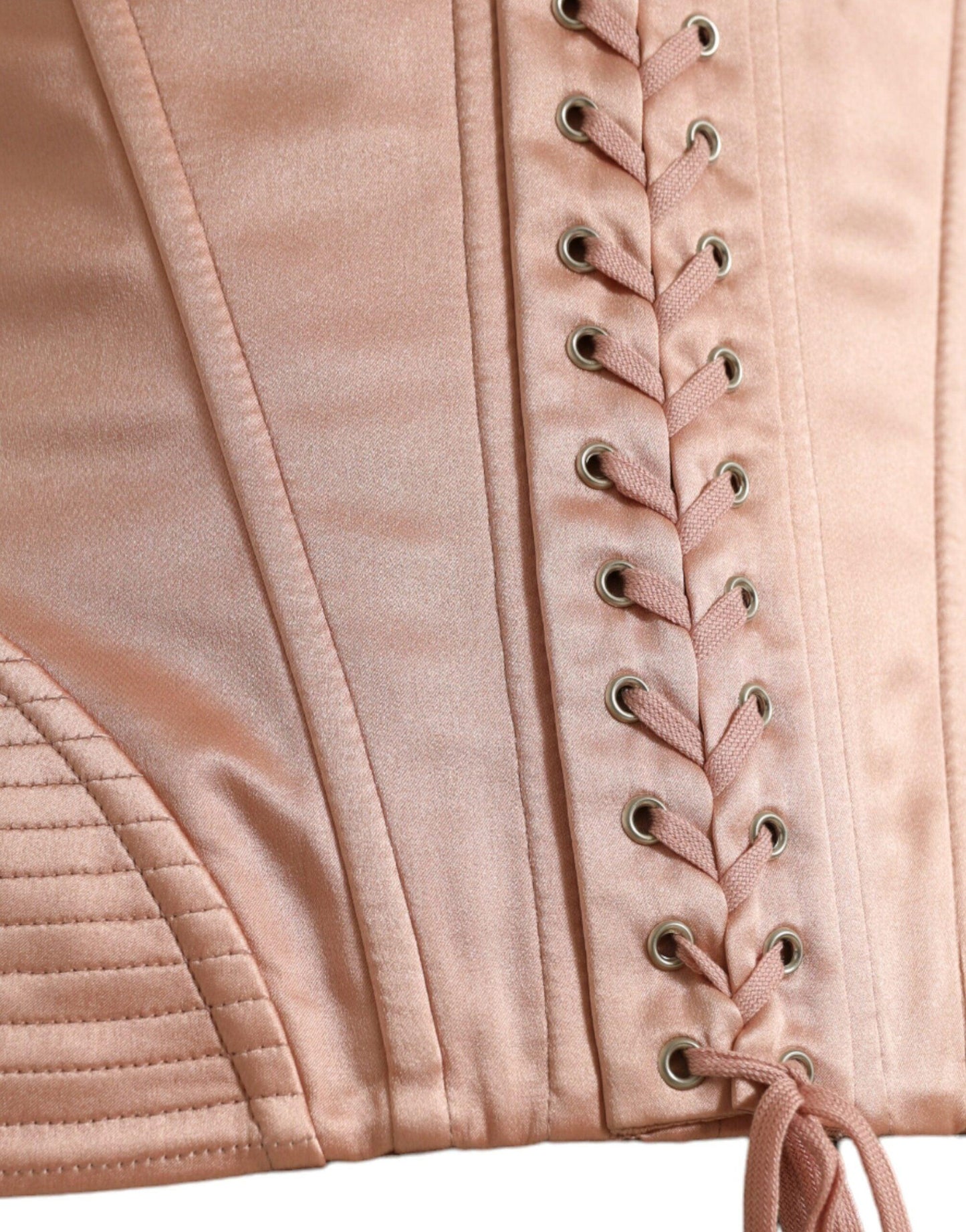 Dolce & Gabbana Elegant Pink Lace-Up Corset Belt - Arichezz.store