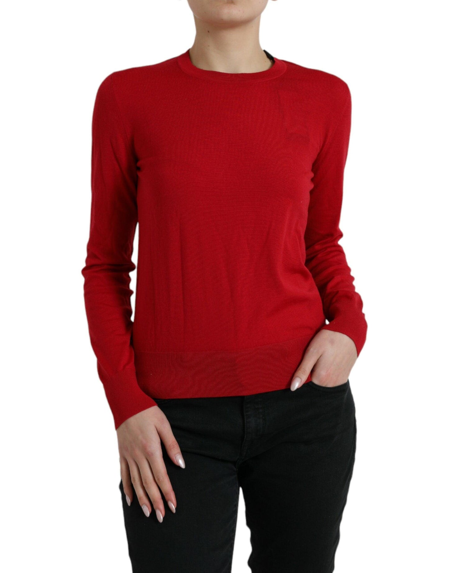 Dolce & Gabbana Radiant Red Wool Pullover Sweater - Arichezz.store