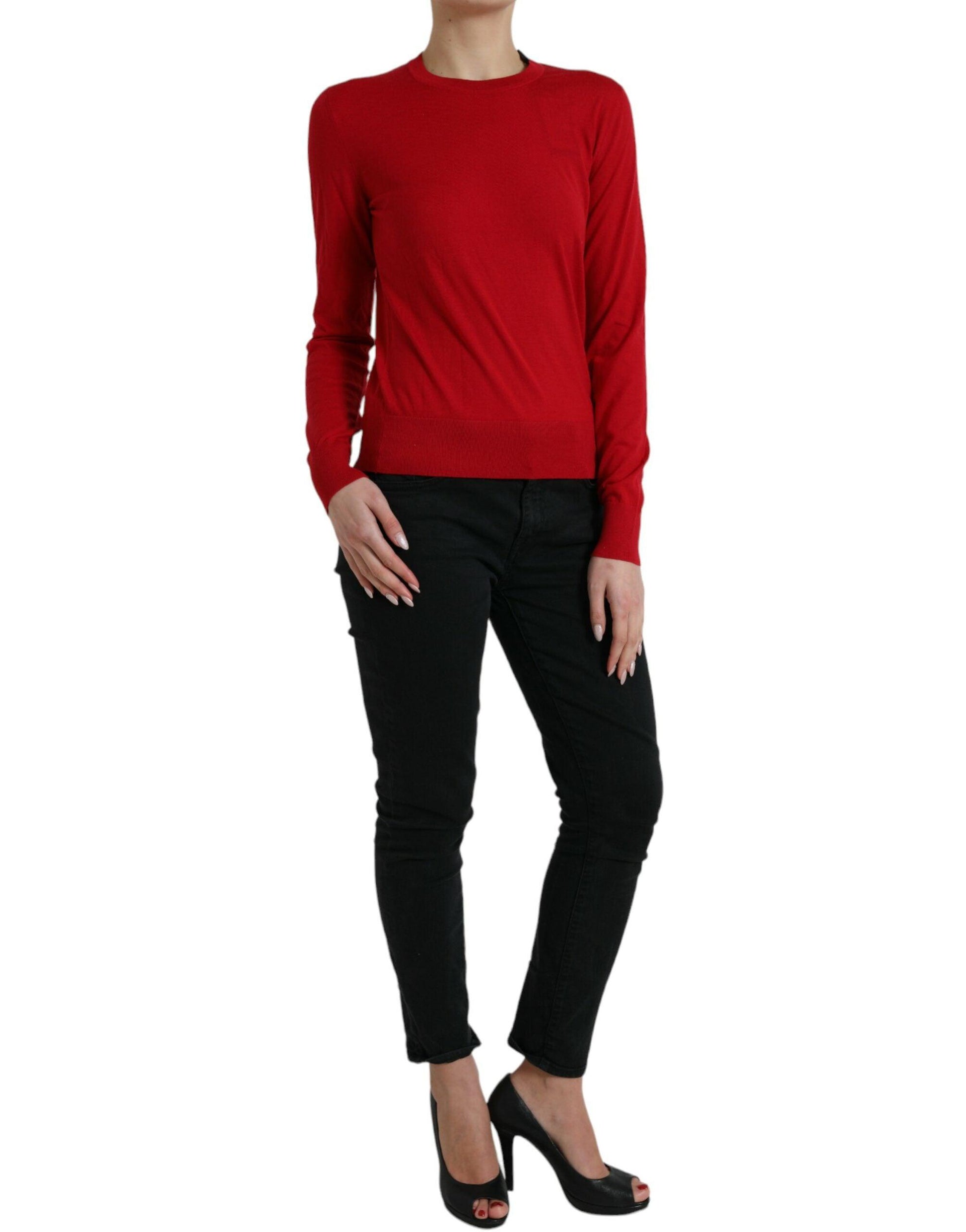 Dolce & Gabbana Radiant Red Wool Pullover Sweater - Arichezz.store