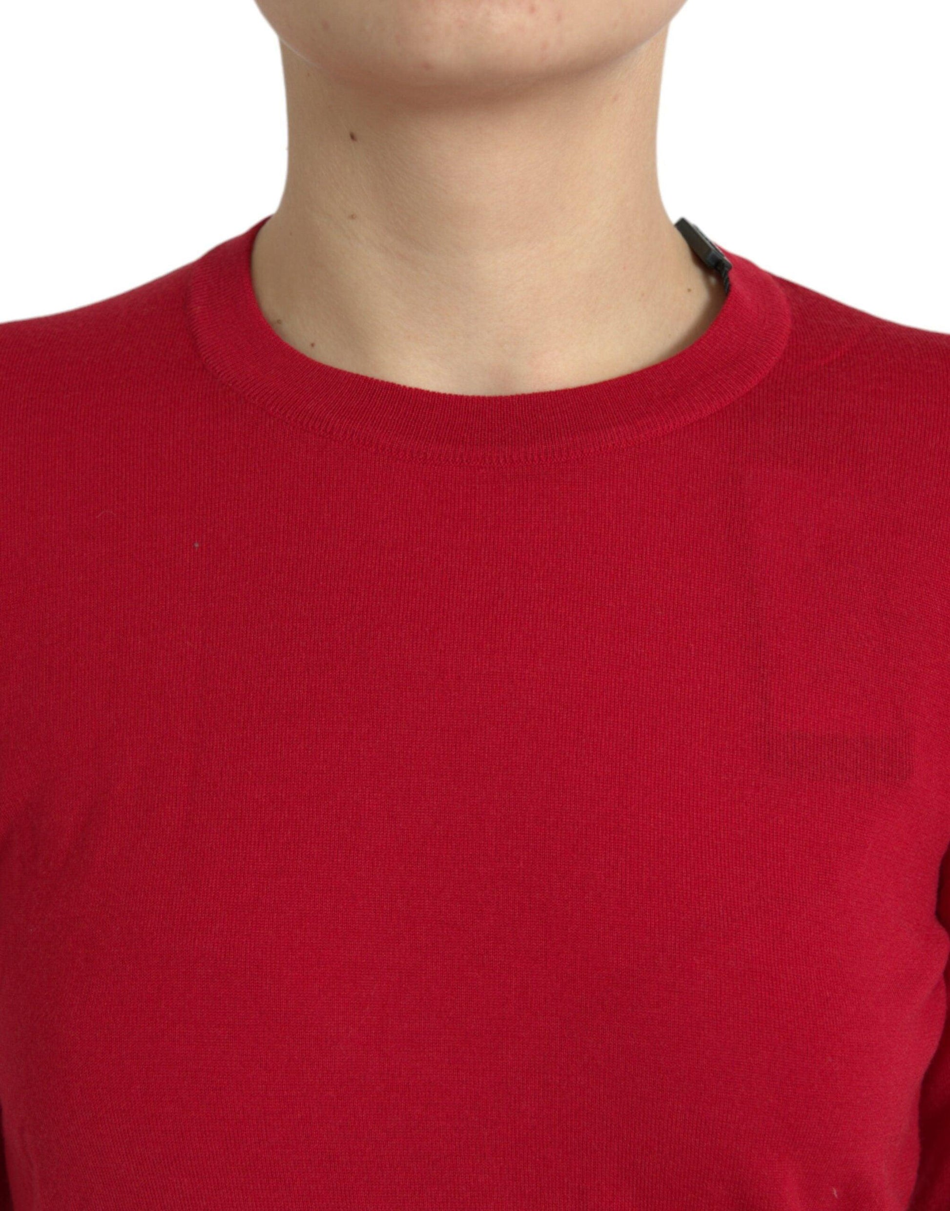 Dolce & Gabbana Radiant Red Wool Pullover Sweater - Arichezz.store