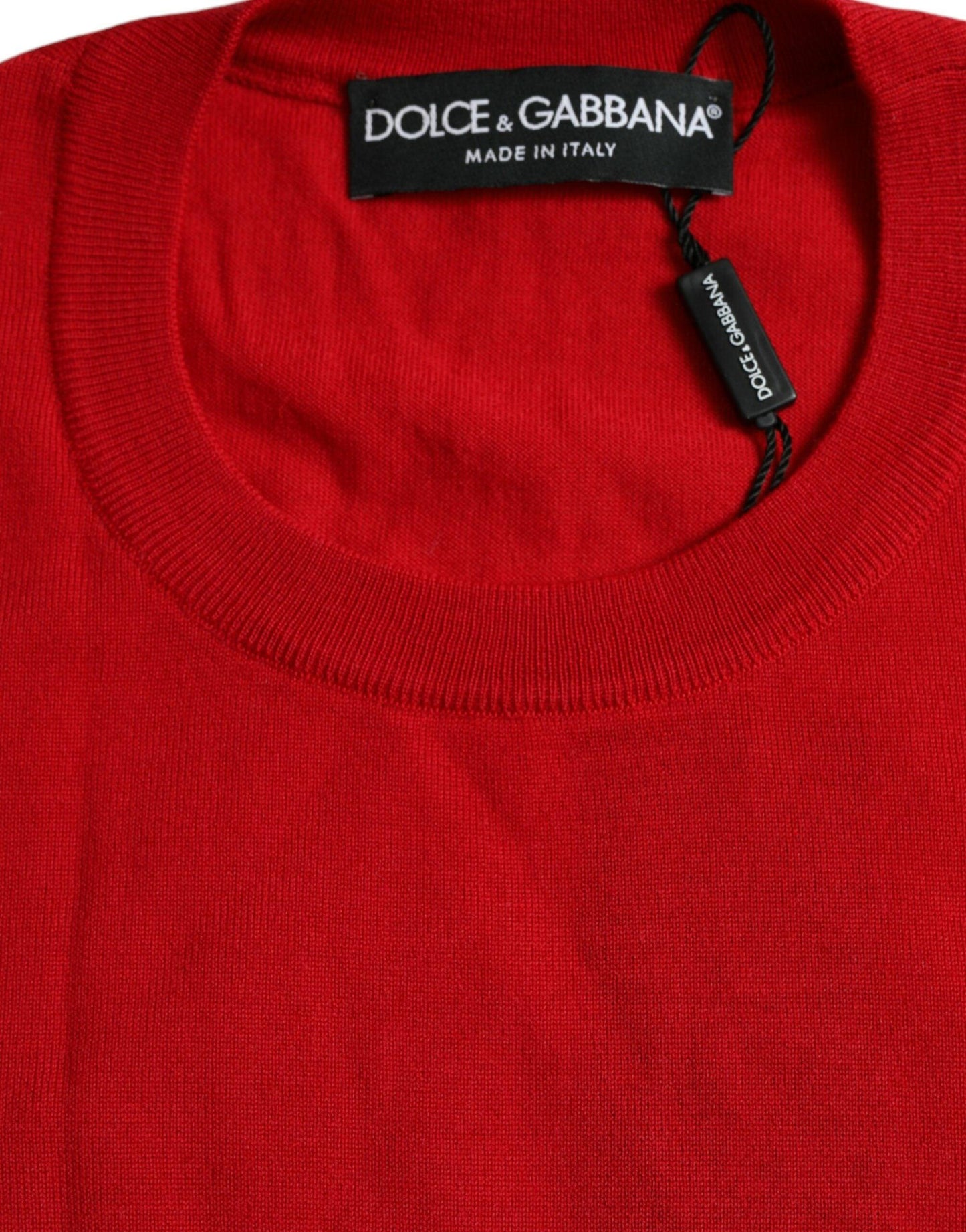 Dolce & Gabbana Radiant Red Wool Pullover Sweater - Arichezz.store