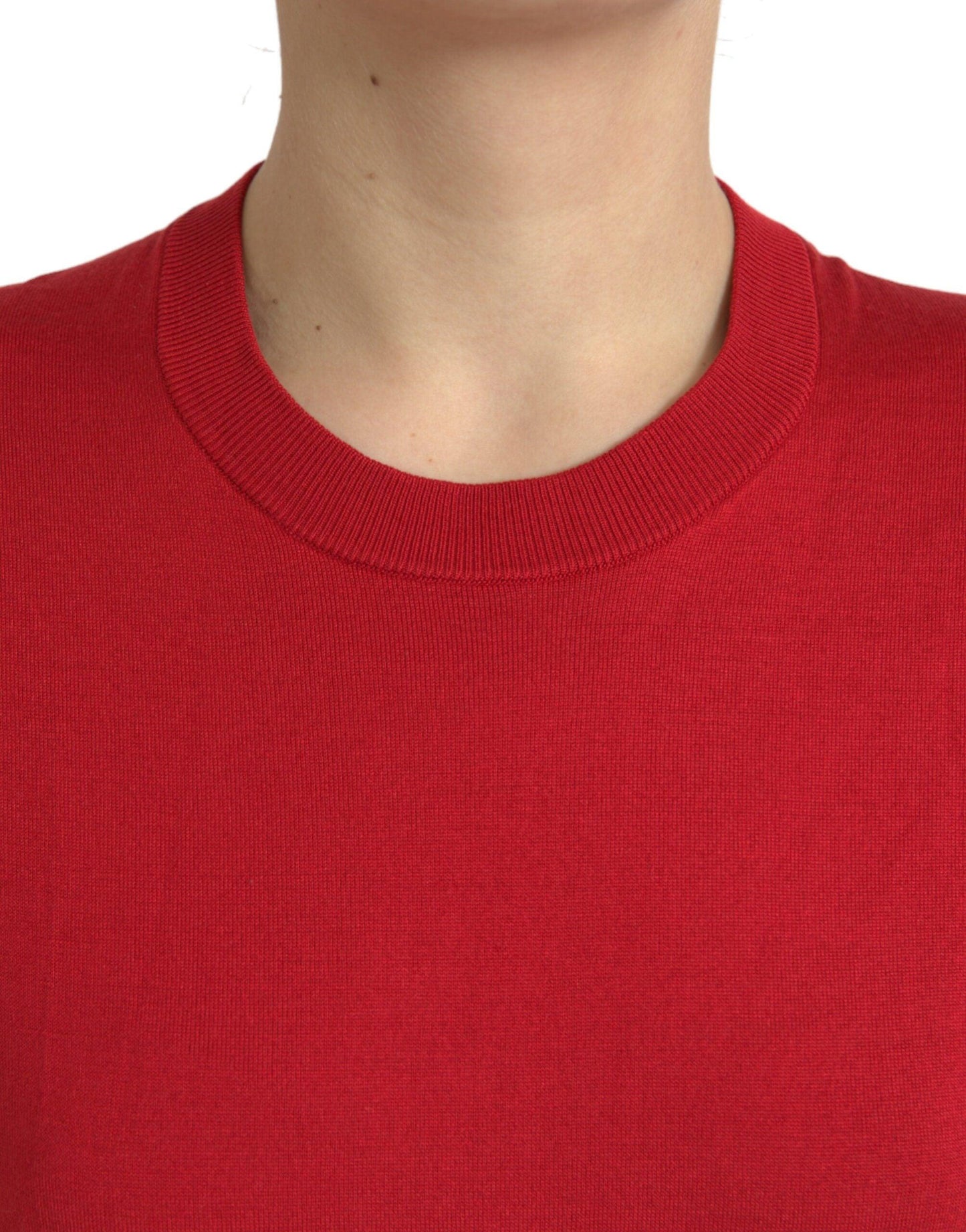 Dolce & Gabbana Silk Red Crew Neck Top - Arichezz.store