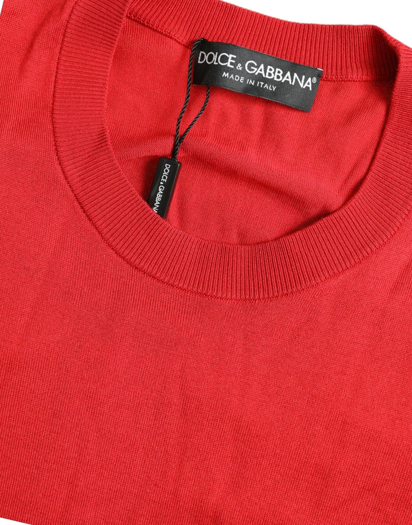 Dolce & Gabbana Silk Red Crew Neck Top - Arichezz.store