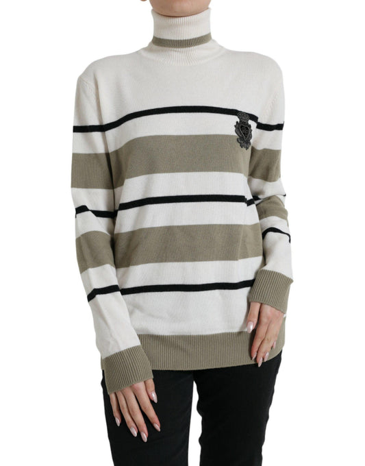 Dolce & Gabbana Italian Striped Wool Turtleneck Sweater - Arichezz.store