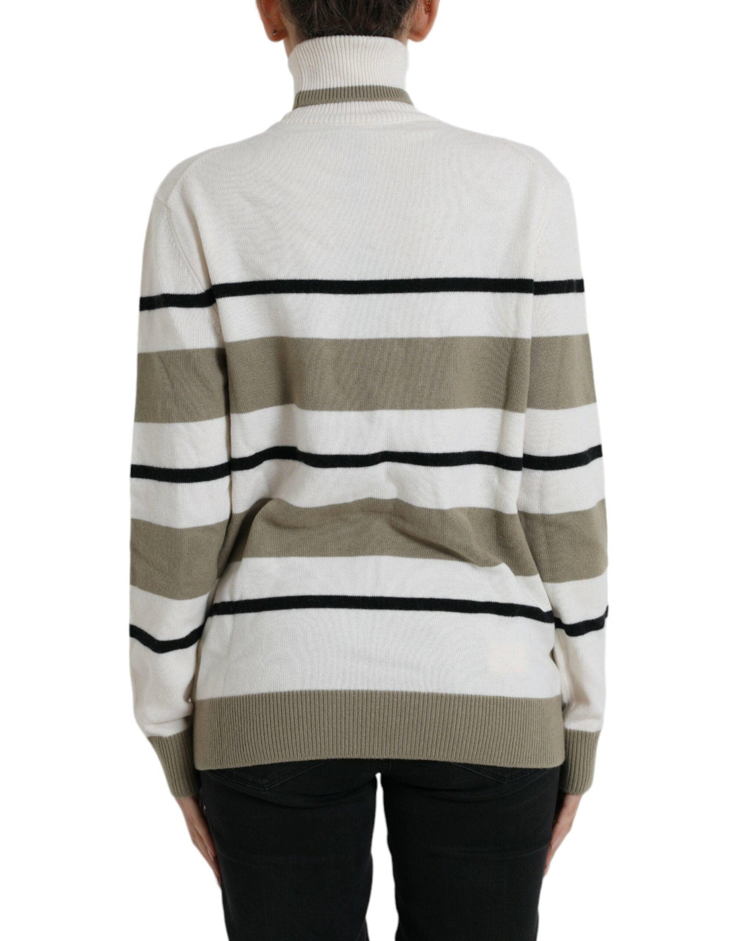 Dolce & Gabbana Italian Striped Wool Turtleneck Sweater - Arichezz.store