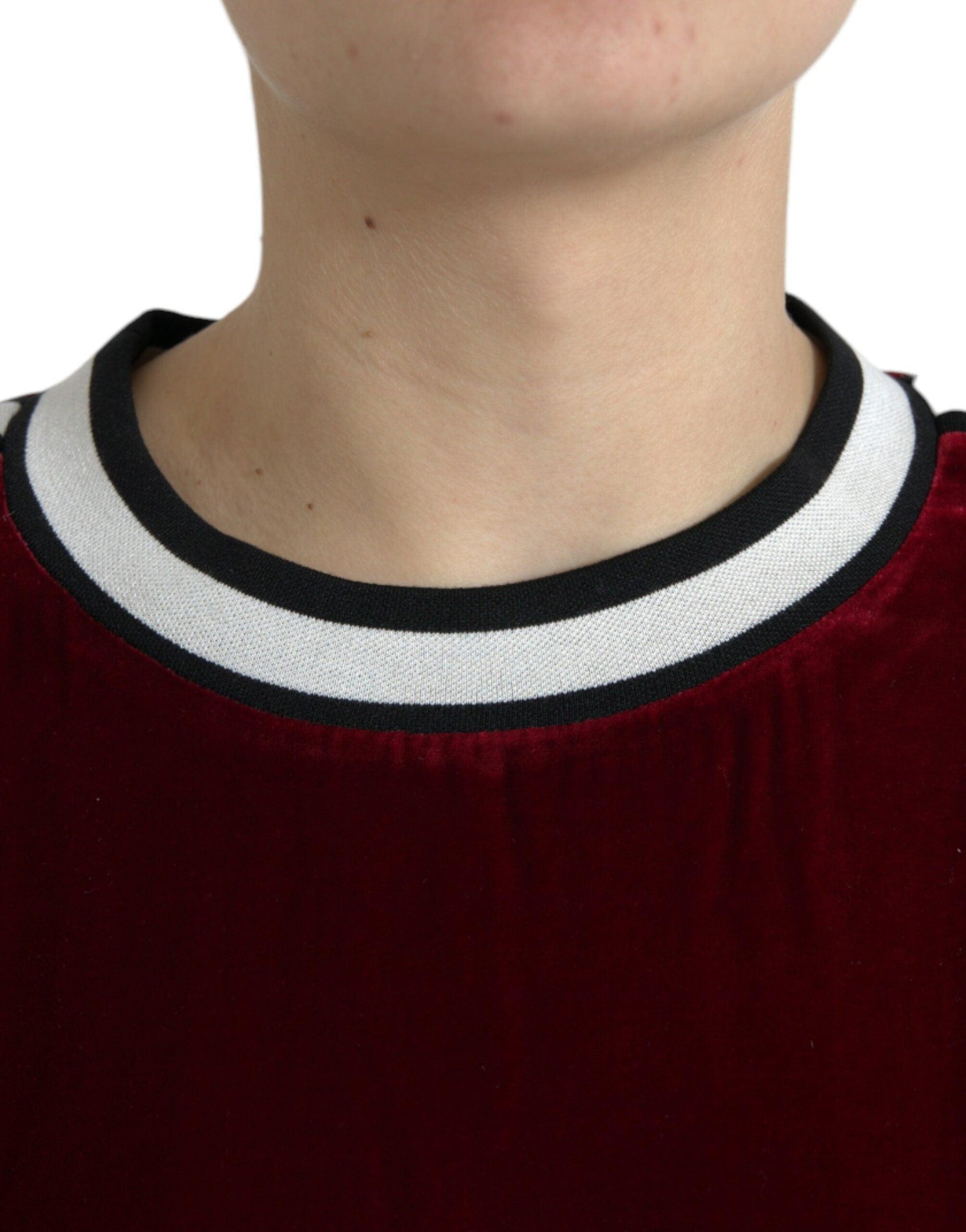 Dolce & Gabbana Elegant Burgundy Silk-Blend Sweater - Arichezz.store