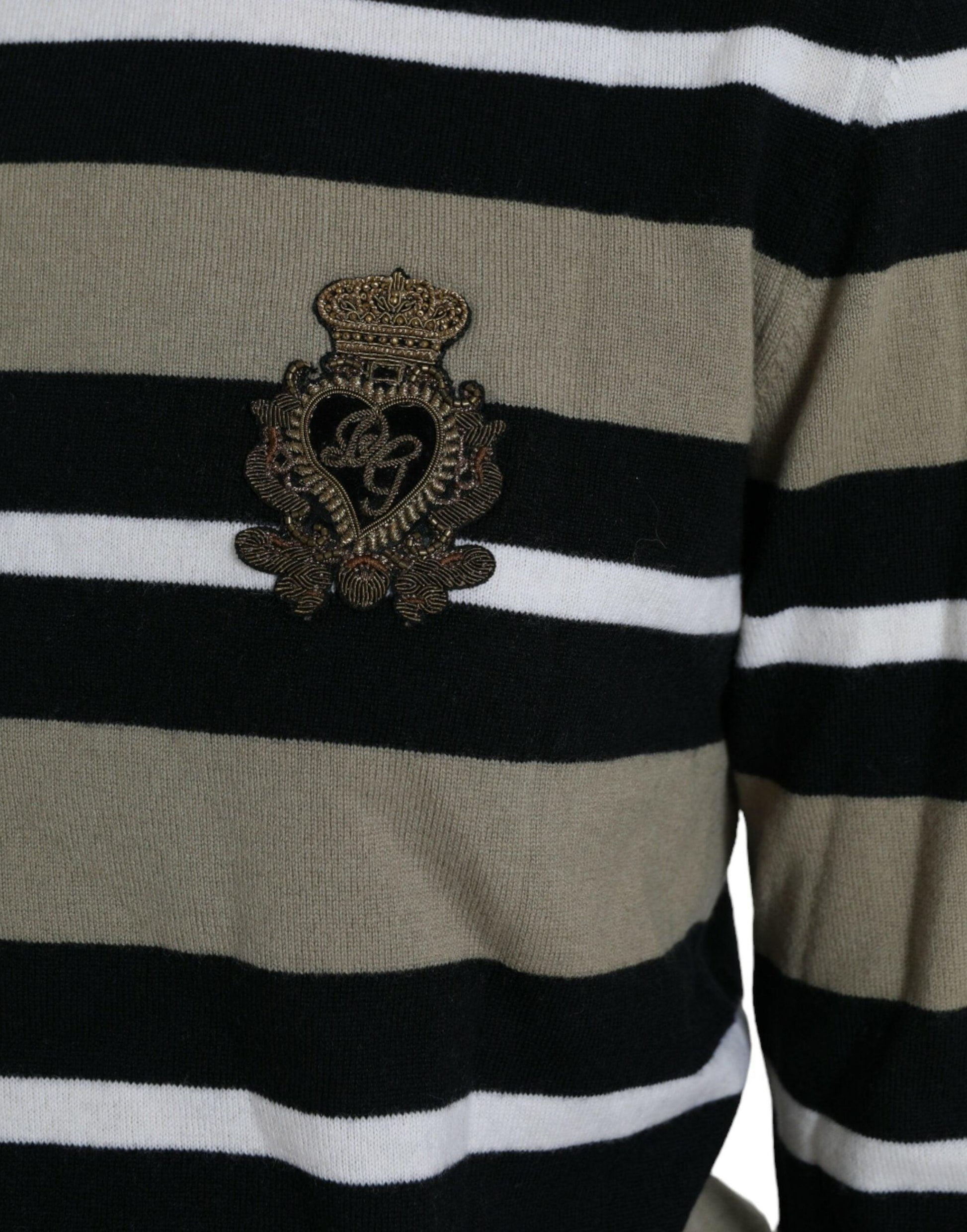 Dolce & Gabbana Elegant Striped Turtleneck Wool Sweater - Arichezz.store