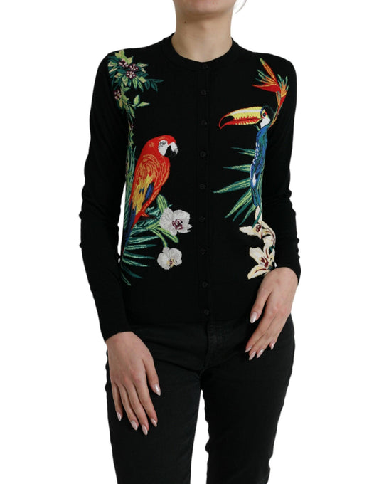 Dolce & Gabbana Elegant Wool Silk Printed Cardigan Sweater - Arichezz.store