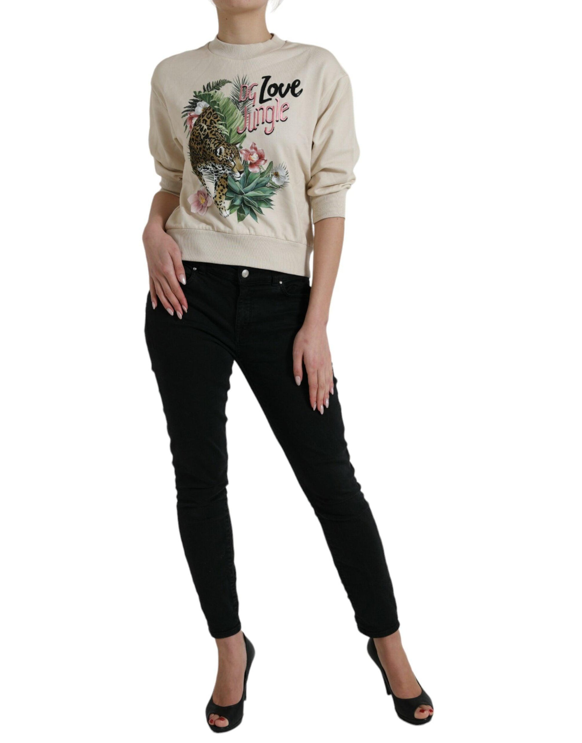 Dolce & Gabbana Elegant Jungle Print Crewneck Sweater - Arichezz.store