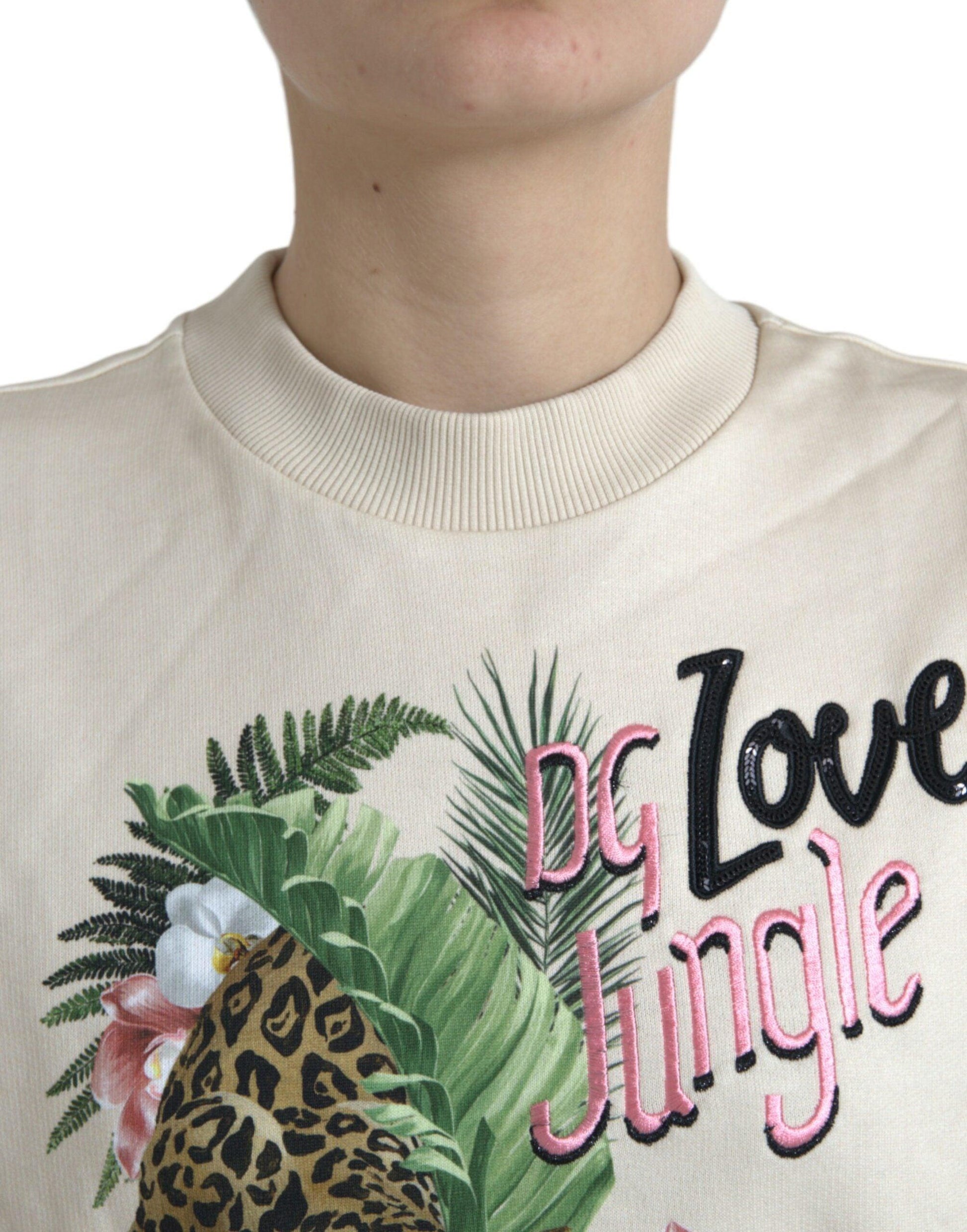 Dolce & Gabbana Elegant Jungle Print Crewneck Sweater - Arichezz.store