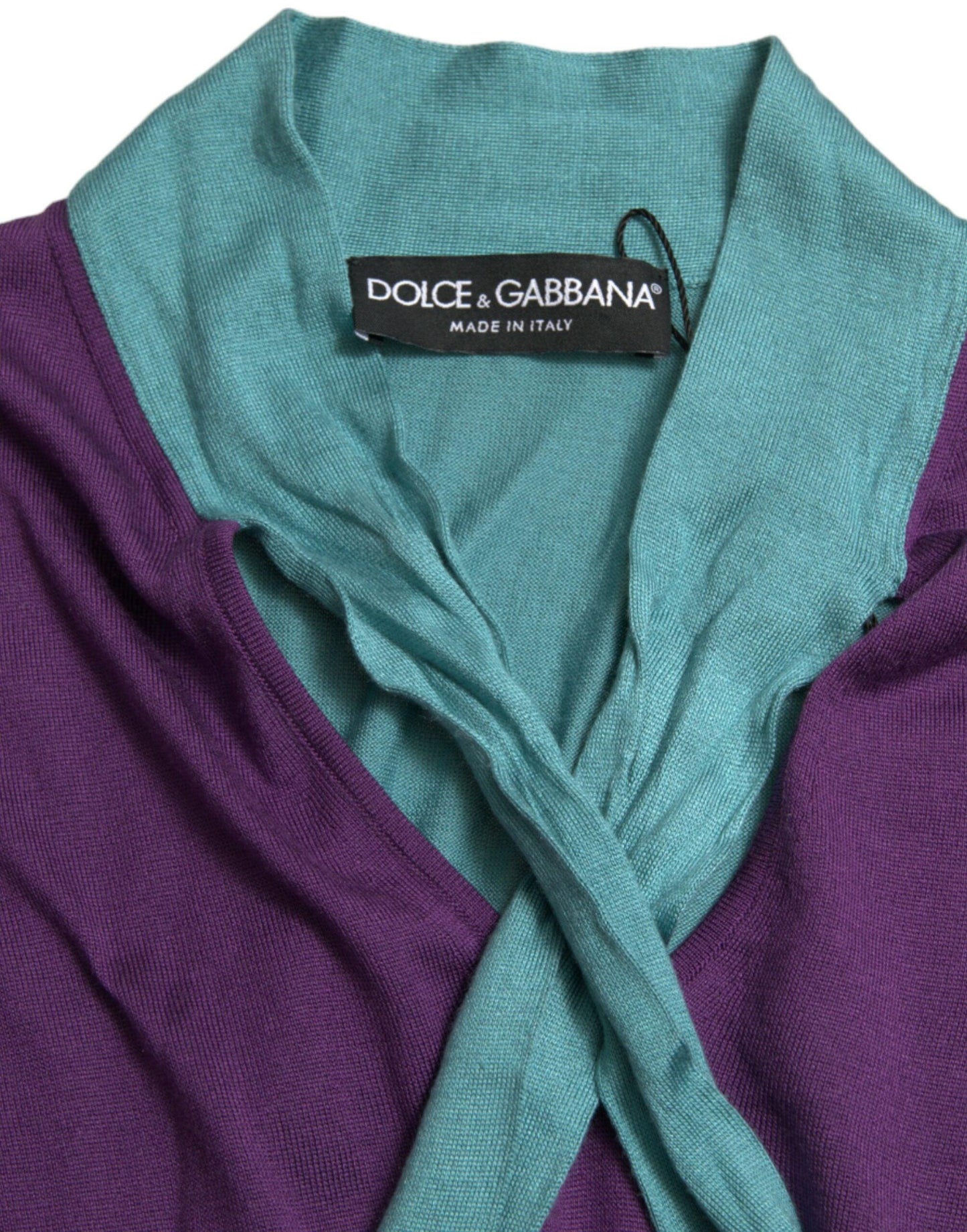 Dolce & Gabbana Multicolor Silk Pussy-bow Sweater - Arichezz.store