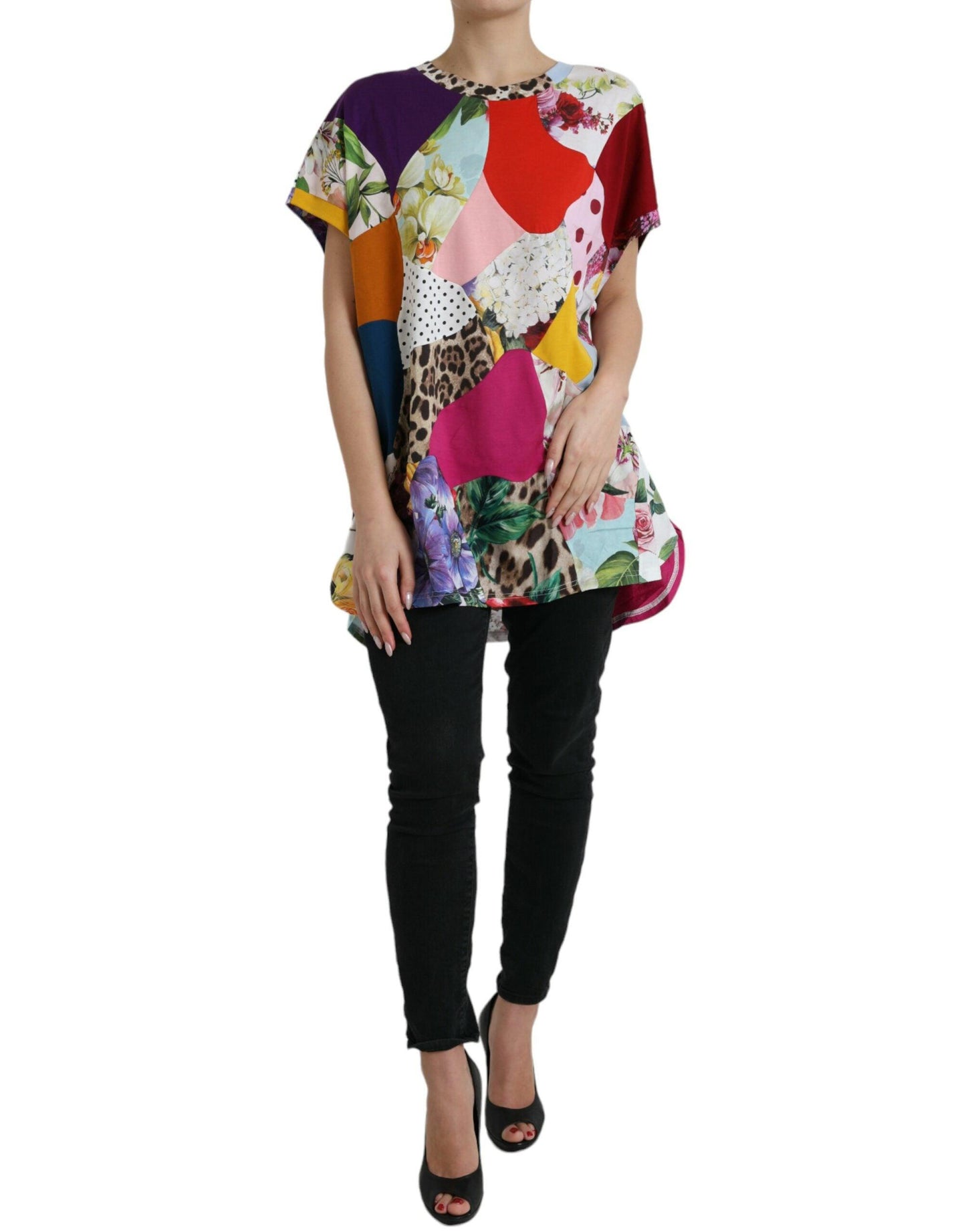 Dolce & Gabbana Multicolor Cotton Silk Patchwork Blouse - Arichezz.store