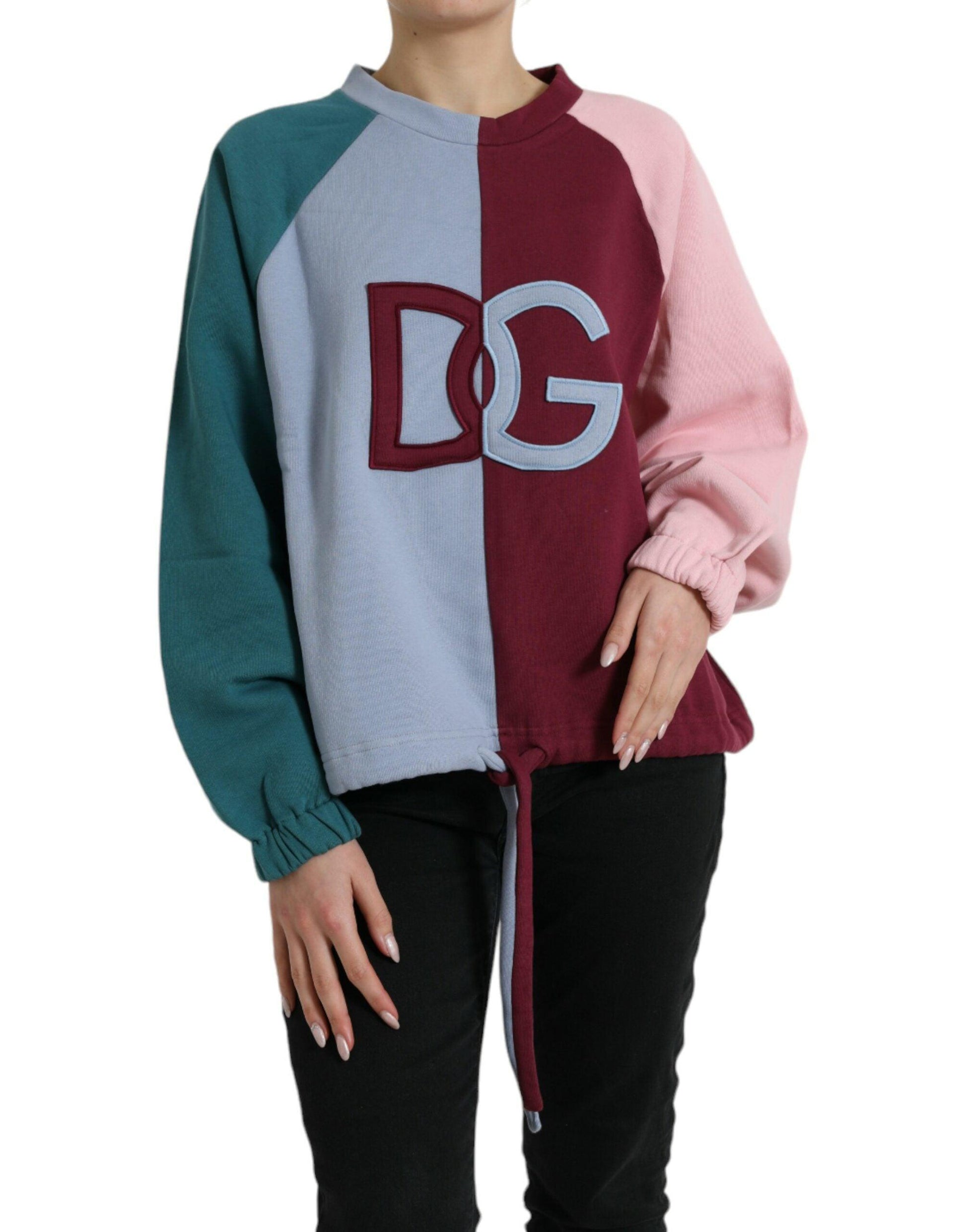 Dolce & Gabbana Multicolor Cotton Crew Neck Sweater - Arichezz.store