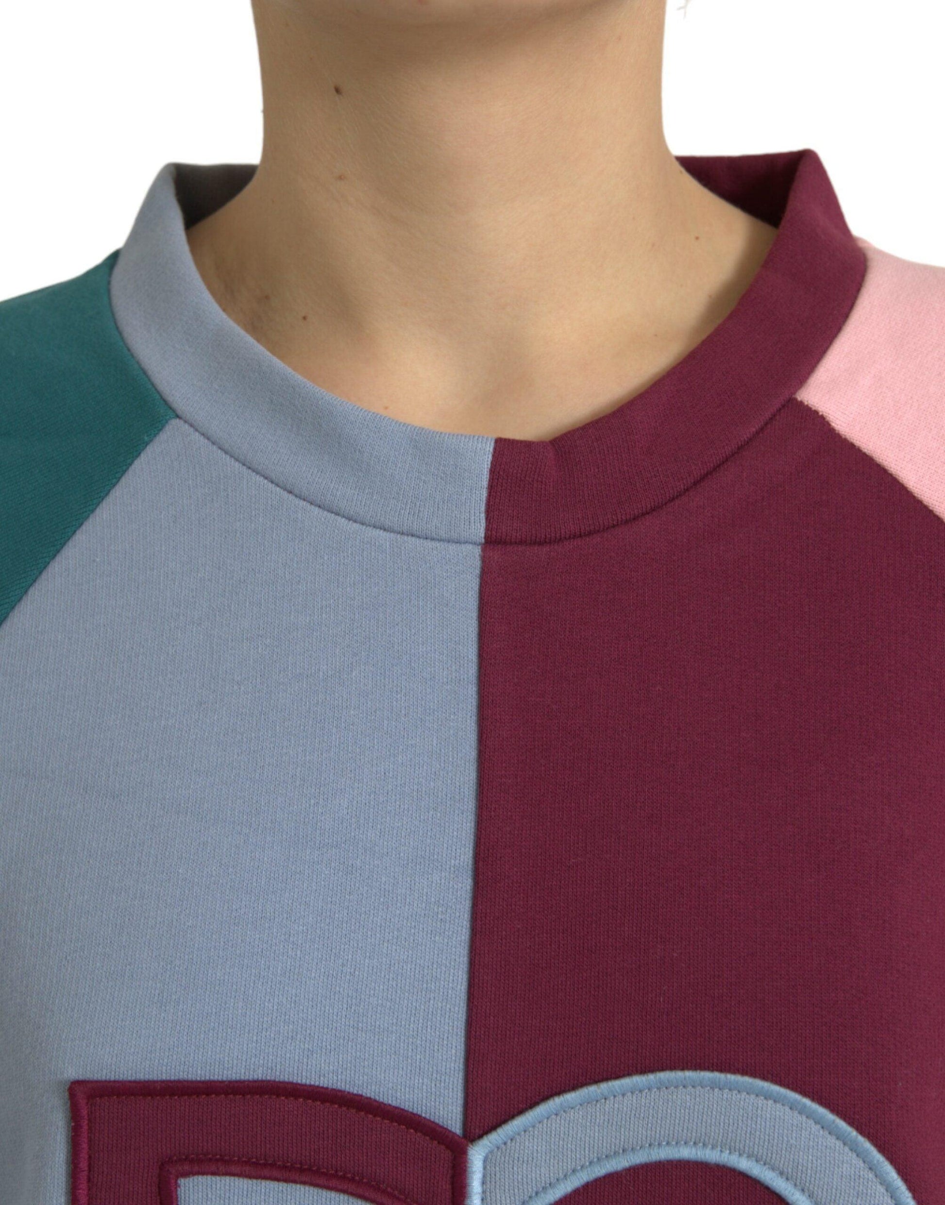 Dolce & Gabbana Multicolor Cotton Crew Neck Sweater - Arichezz.store