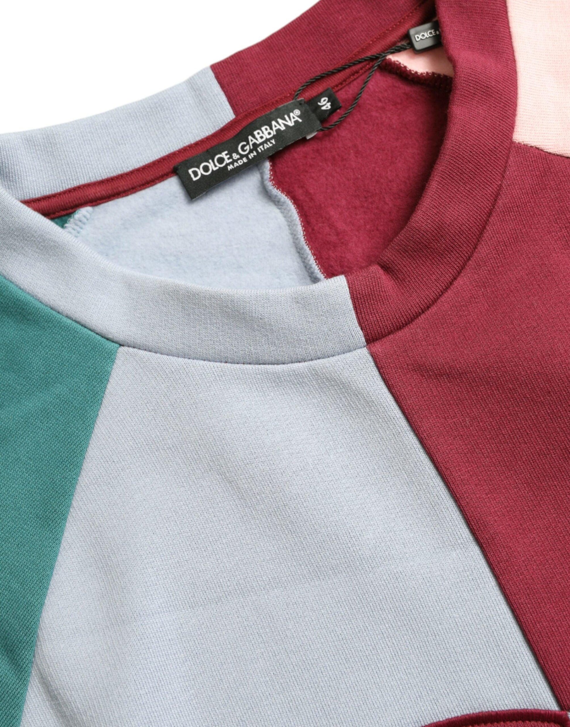 Dolce & Gabbana Multicolor Cotton Crew Neck Sweater - Arichezz.store