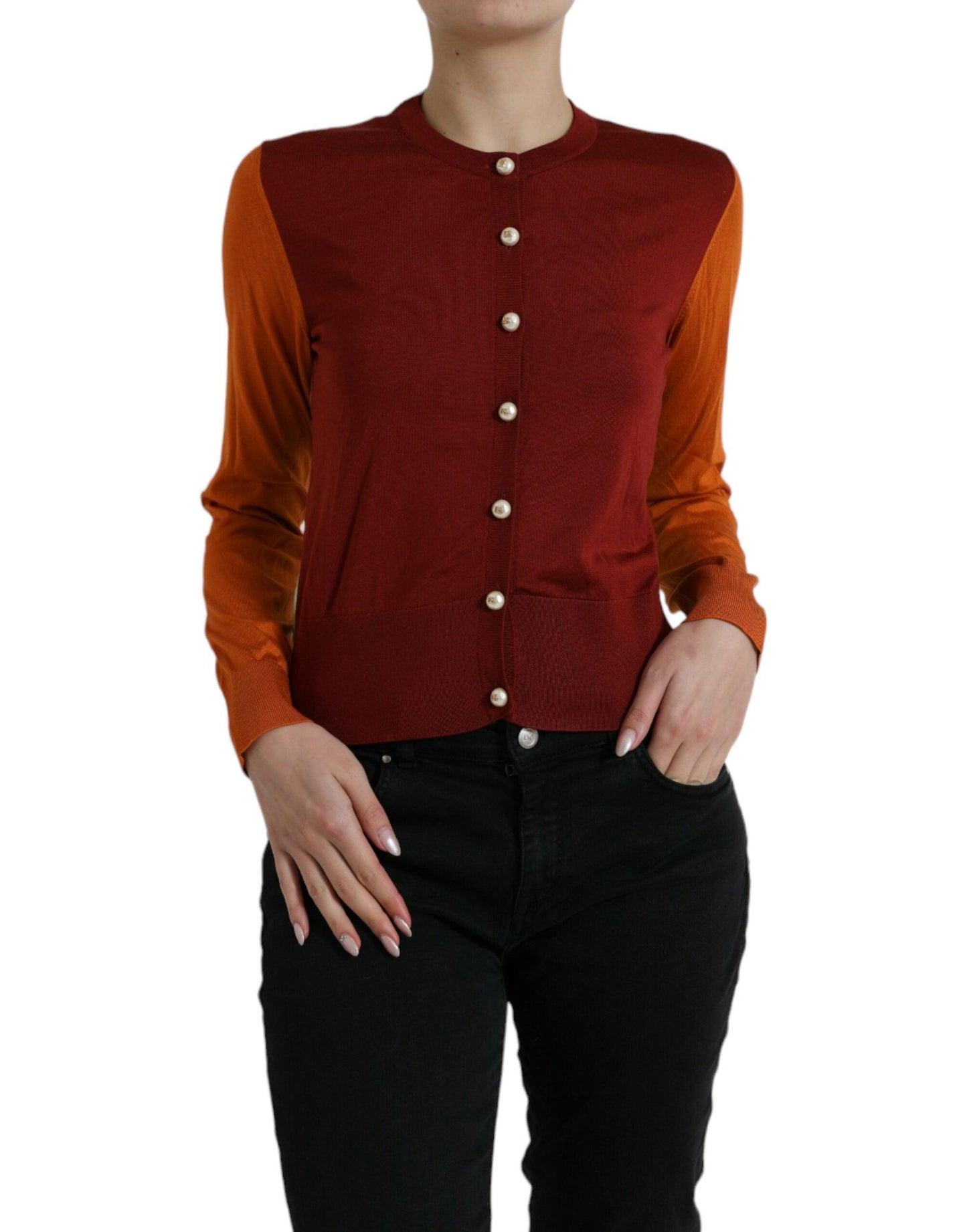 Dolce & Gabbana Elegant Silk Cardigan Sweater in Vibrant Tones - Arichezz.store