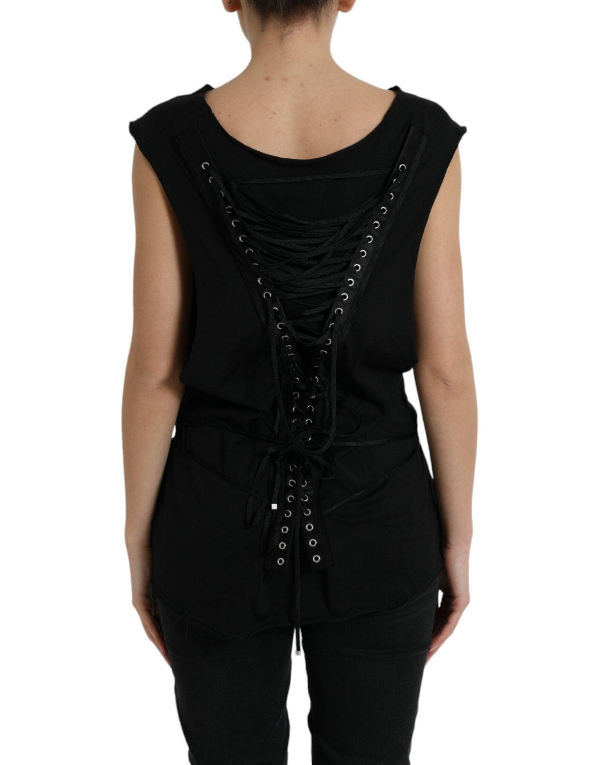 Dolce & Gabbana Elegant Black Round Neck Tank Top - Arichezz.store