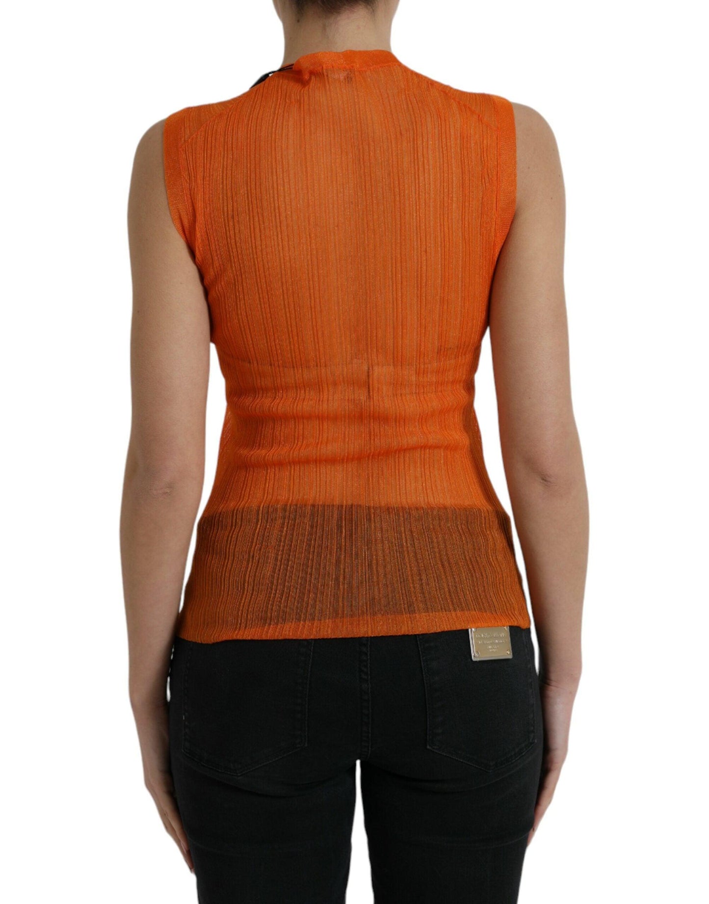 Dolce & Gabbana Chic Orange Crew Neck Tank Top - Arichezz.store