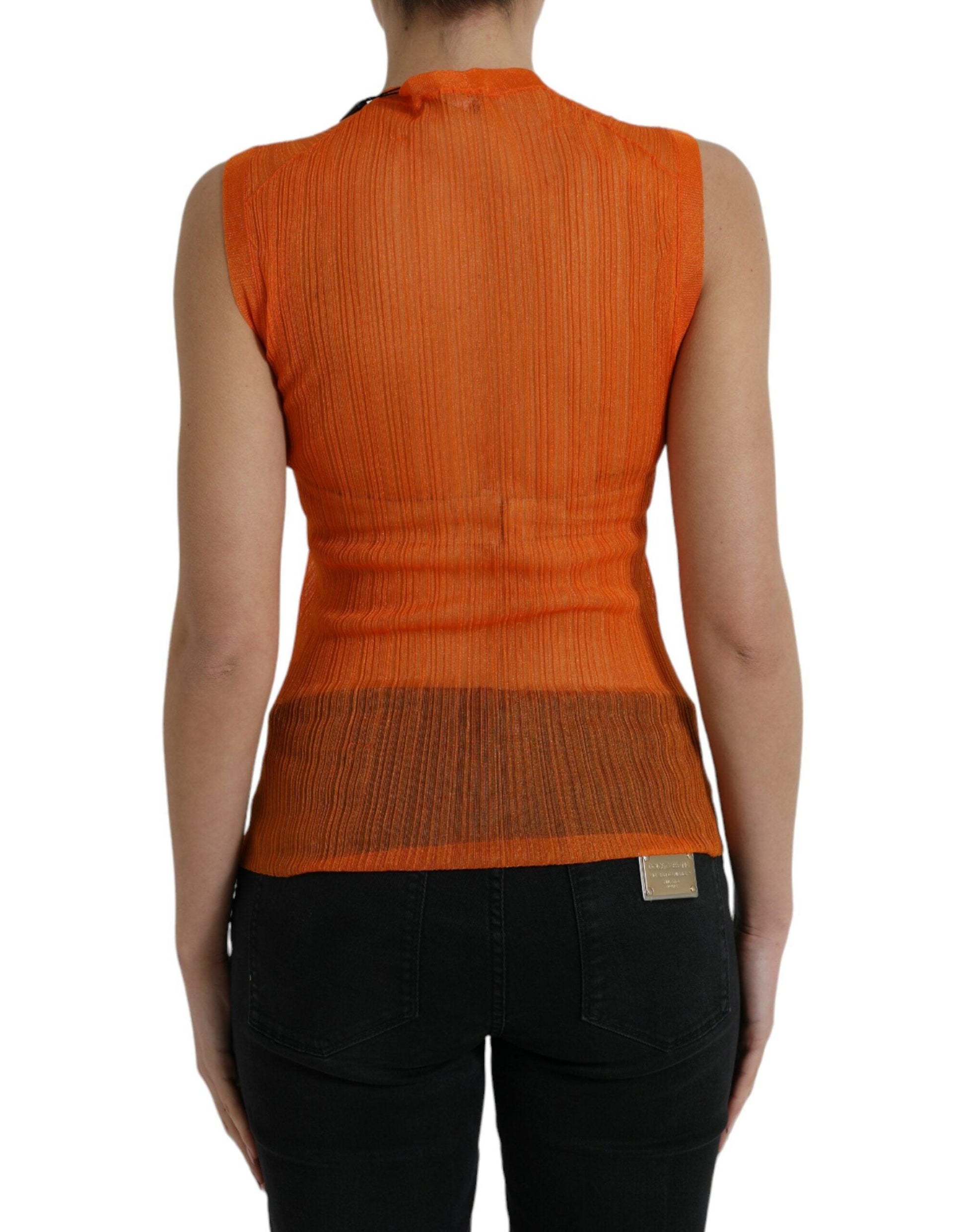 Dolce & Gabbana Chic Orange Crew Neck Tank Top - Arichezz.store