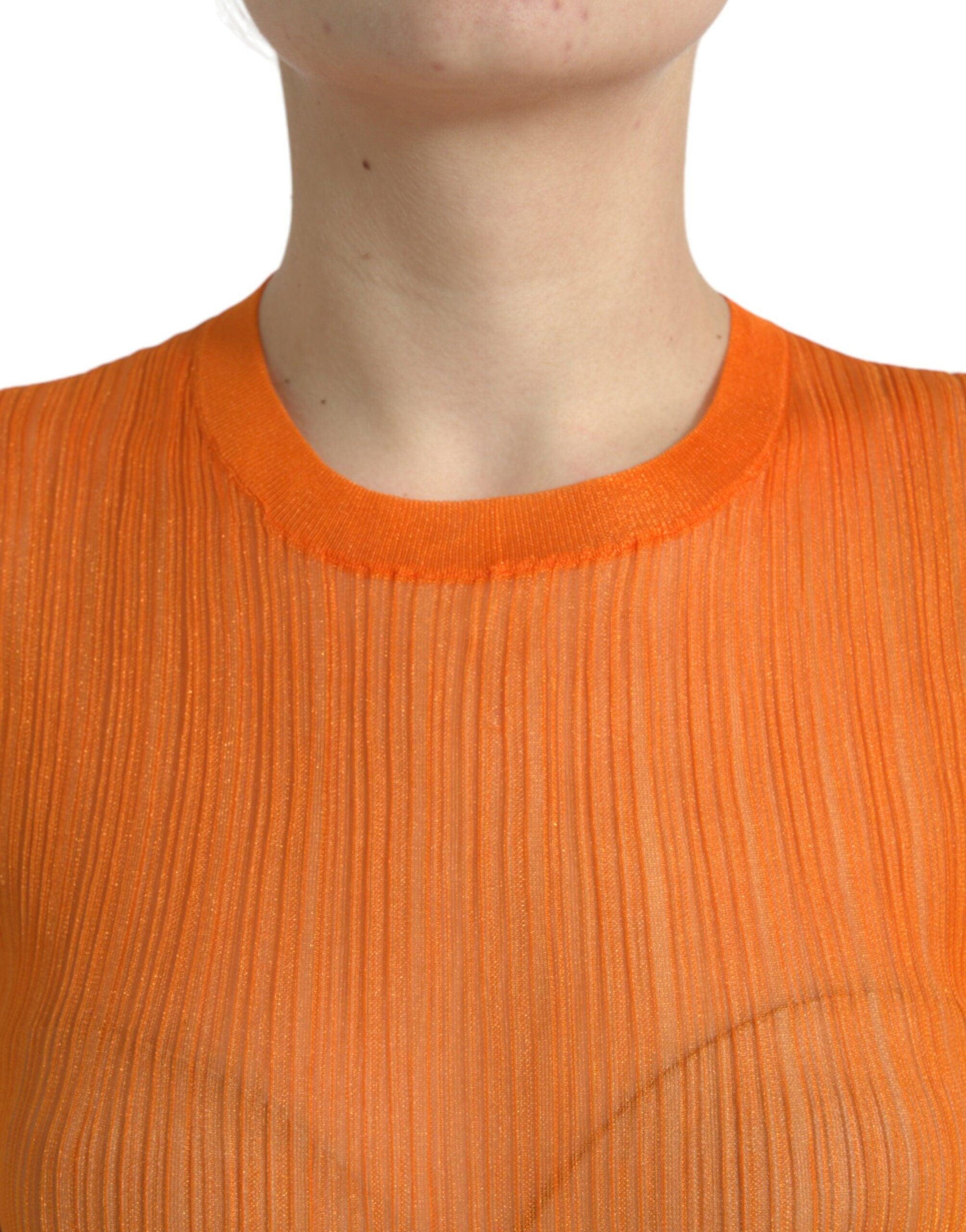 Dolce & Gabbana Chic Orange Crew Neck Tank Top - Arichezz.store