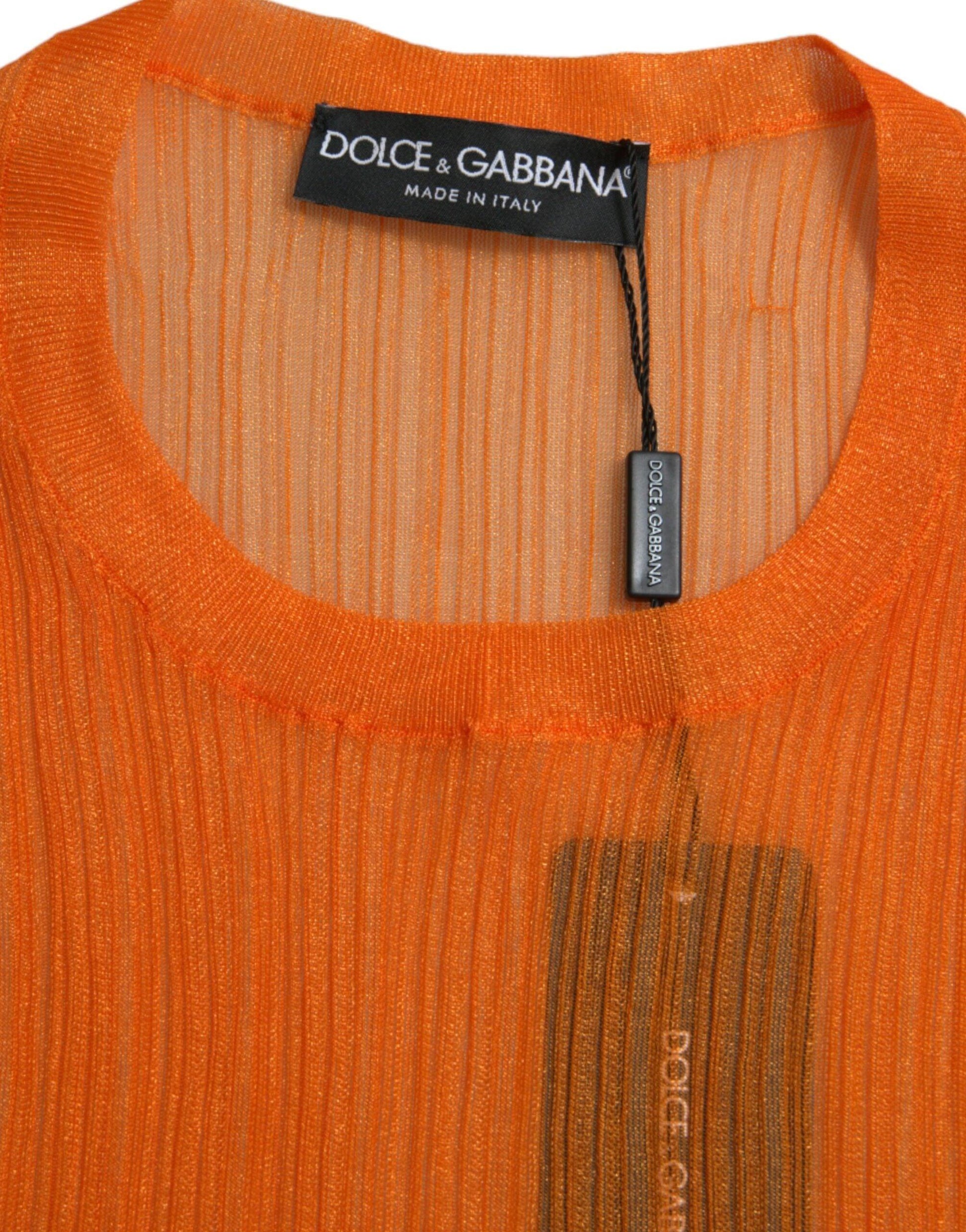 Dolce & Gabbana Chic Orange Crew Neck Tank Top - Arichezz.store