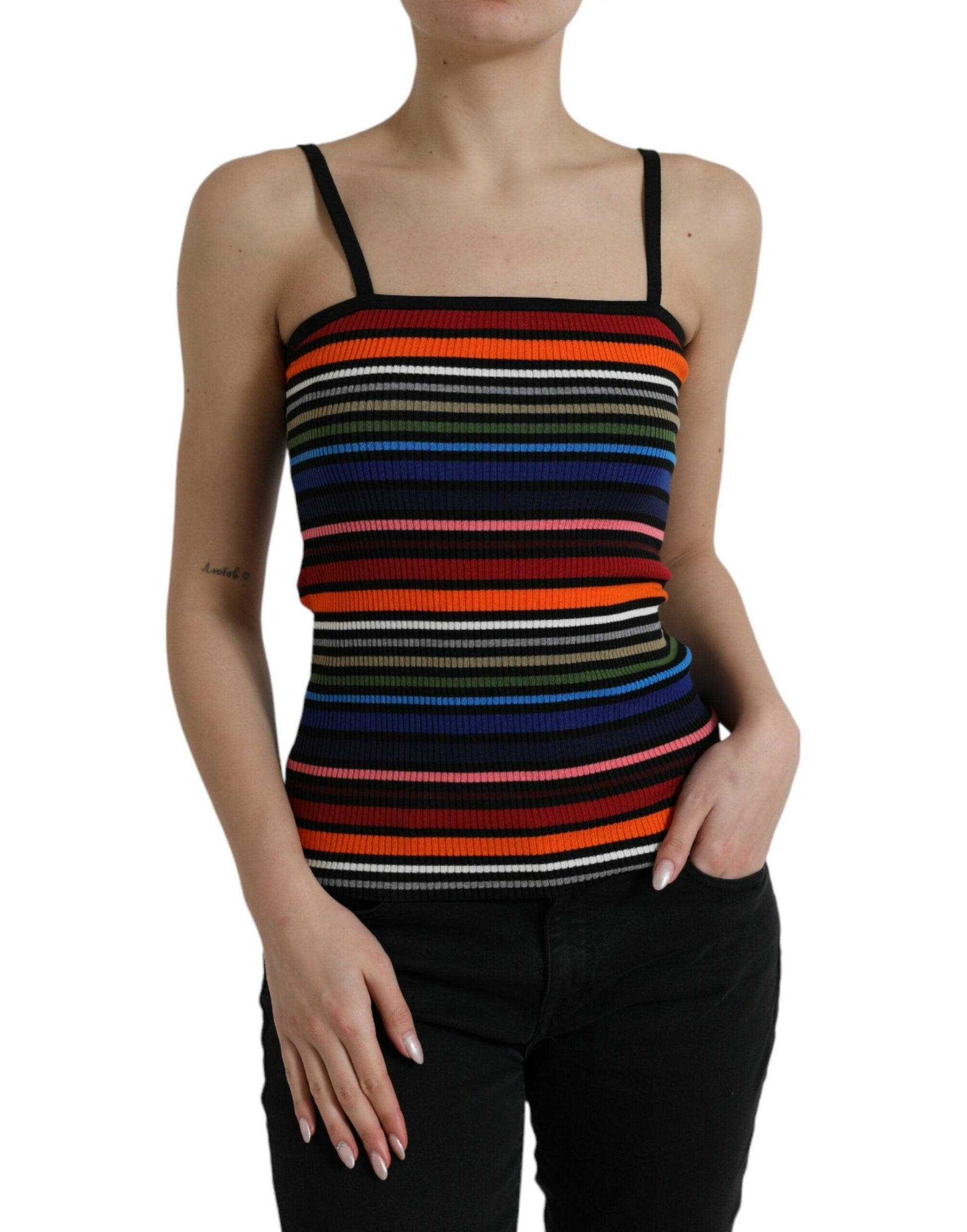 Dolce & Gabbana Chic Striped Spaghetti Strap Tank Top - Arichezz.store