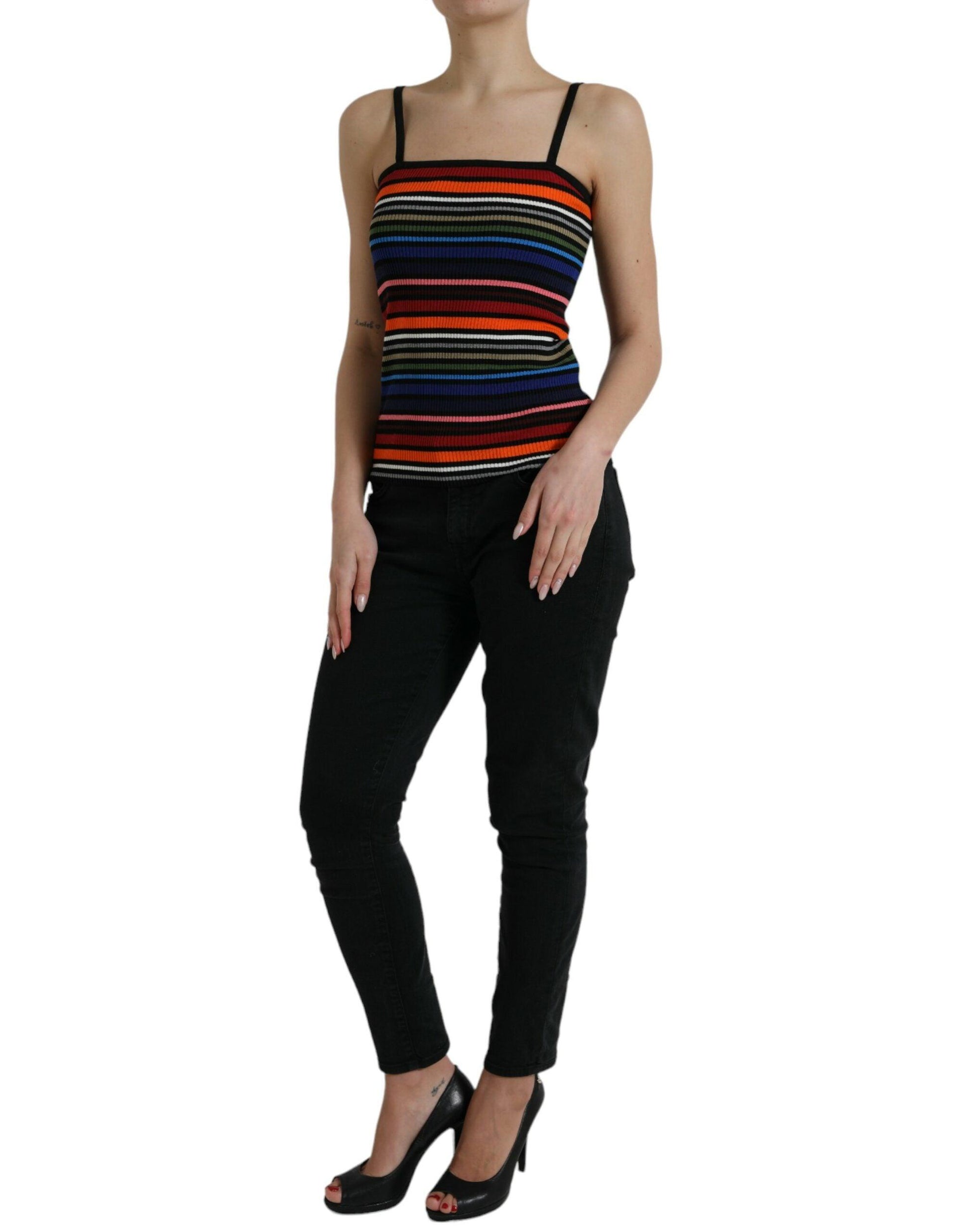 Dolce & Gabbana Chic Striped Spaghetti Strap Tank Top - Arichezz.store